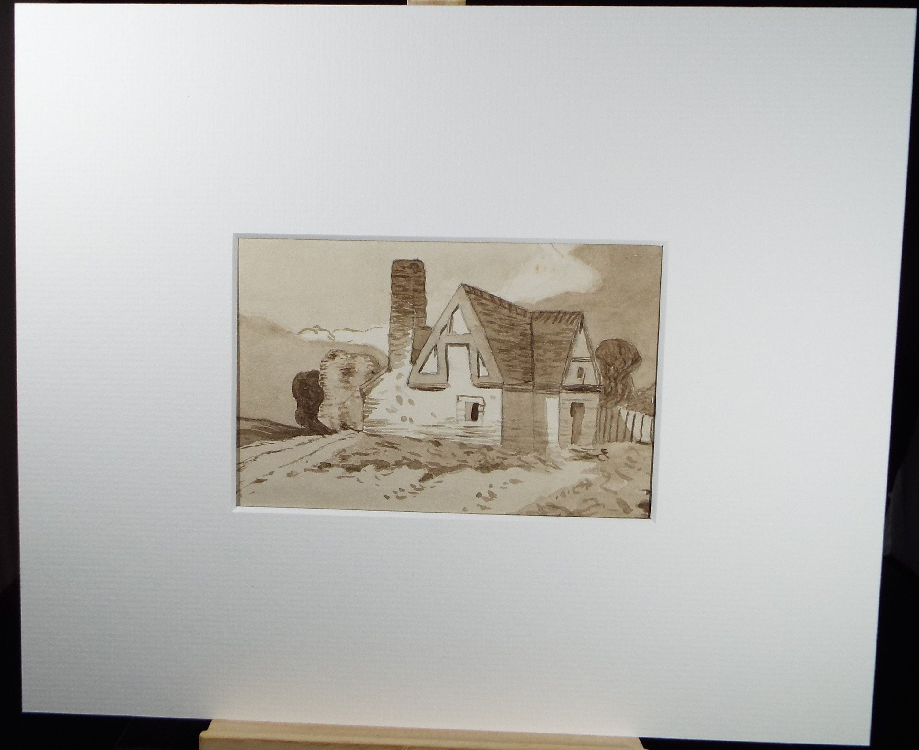 Original Watercolour, 'Country Cottage', dated 1880, Artist unknown