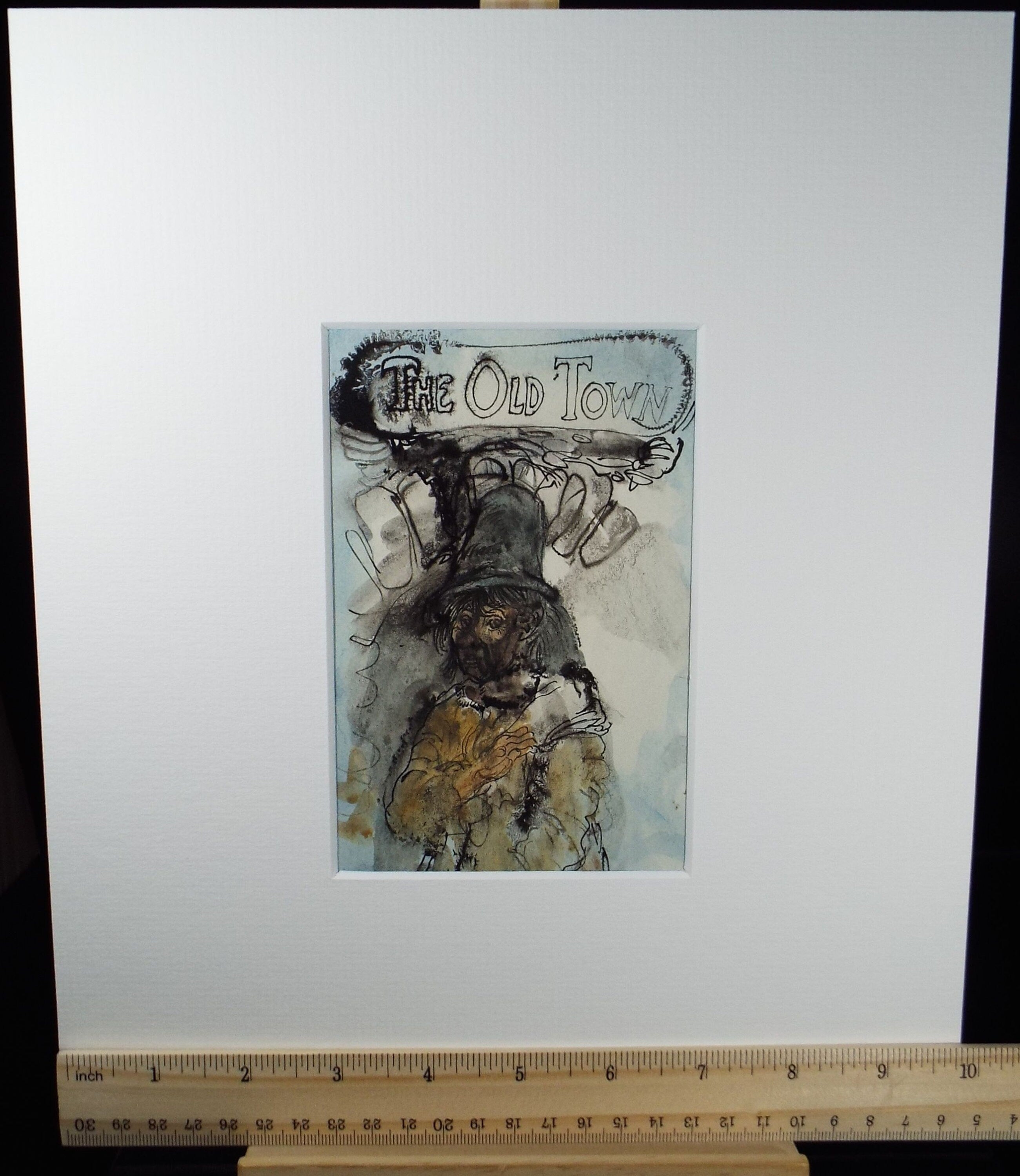 Original Watercolour, 'Figure at the Old Town', 1950's, William D Clyne (1922-1981)