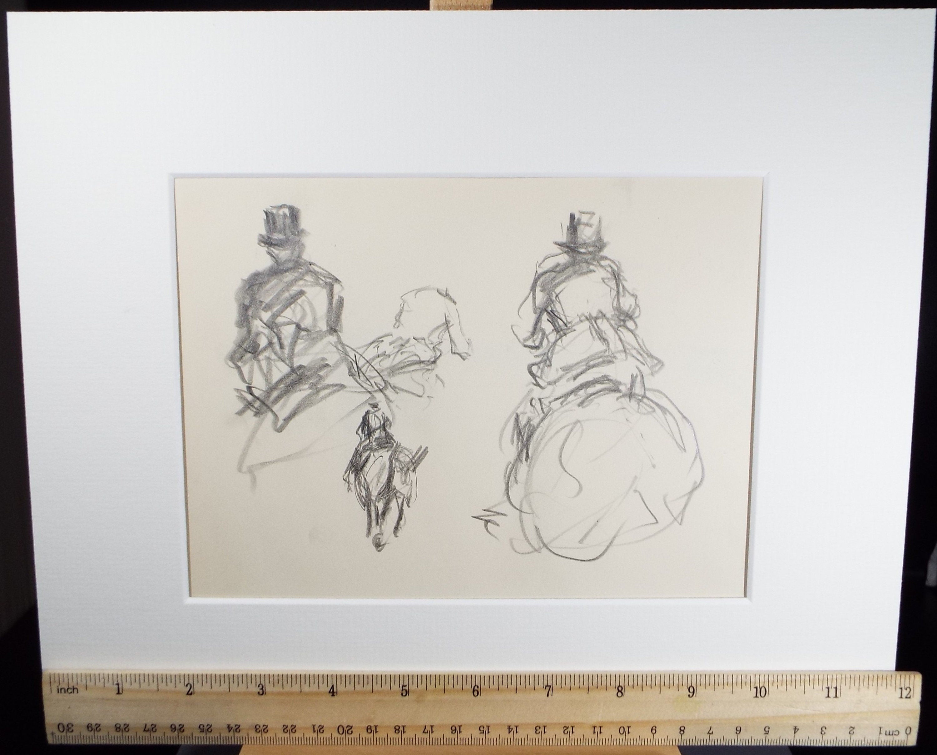 Original Pencil Sketch, Michael Lyne (1912-1989), 'Hunter Study', Mid 20th Century