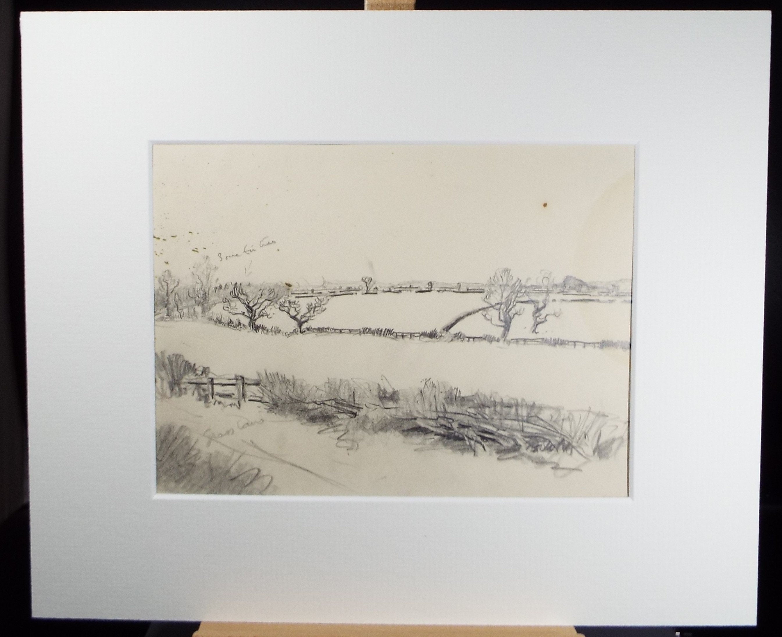 Original Pencil Sketch, Michael Lyne (1912-1989), 'A Hunting Landscape', Mid 20th Century