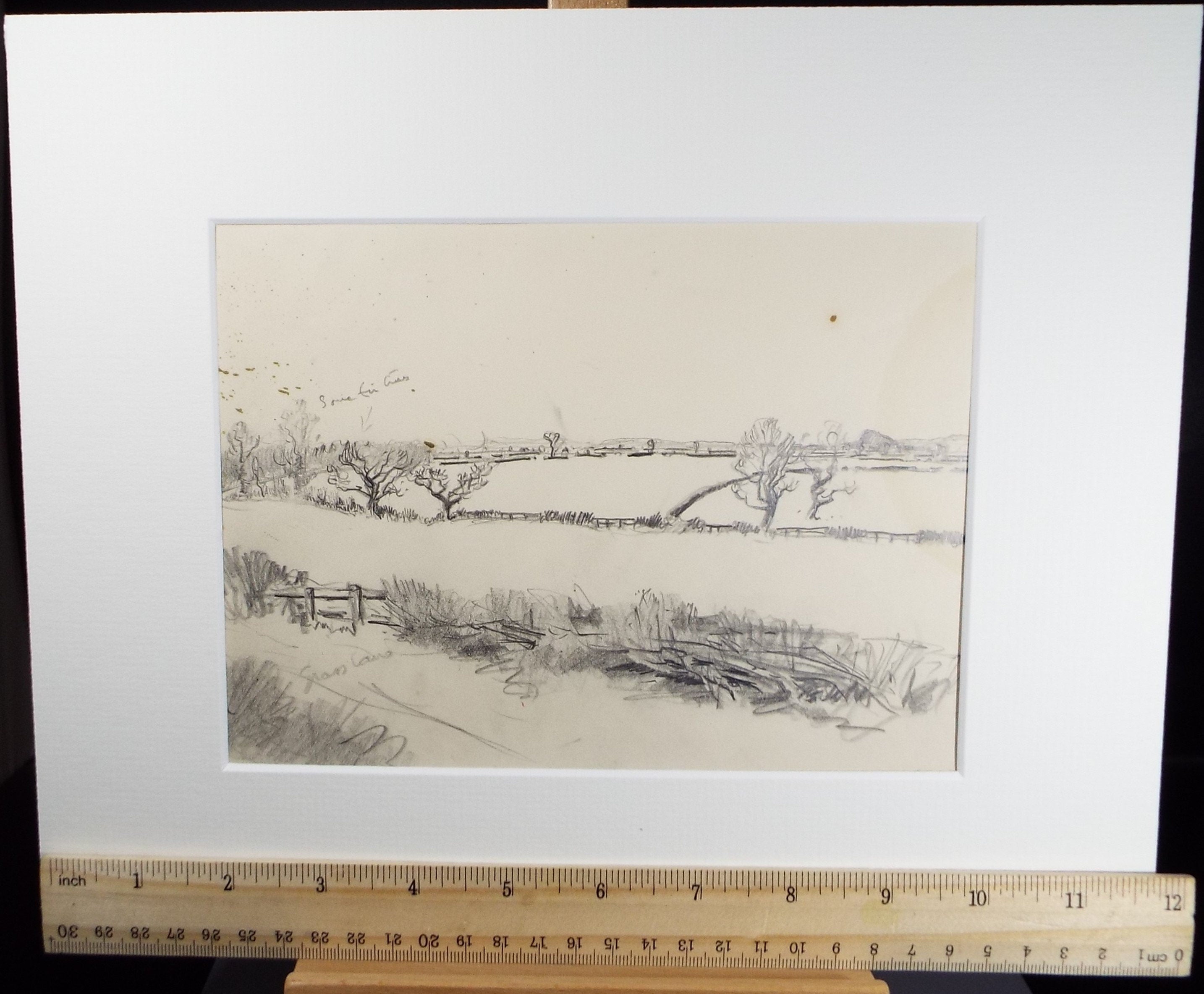 Original Pencil Sketch, Michael Lyne (1912-1989), 'A Hunting Landscape', Mid 20th Century