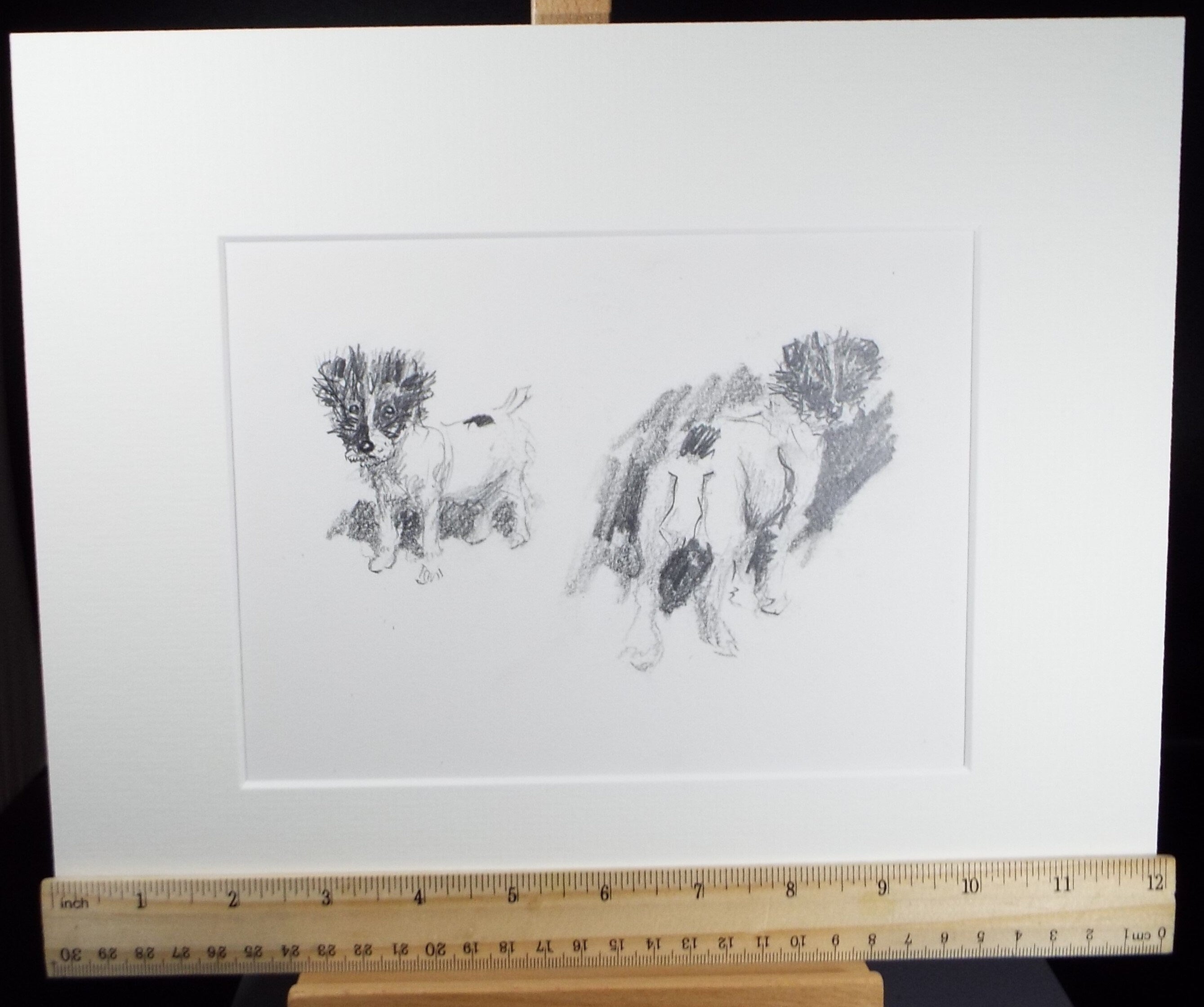 Original Pencil Sketch, Michael Lyne (1912-1989), 'Study of a Terrier', Mid 20th Century