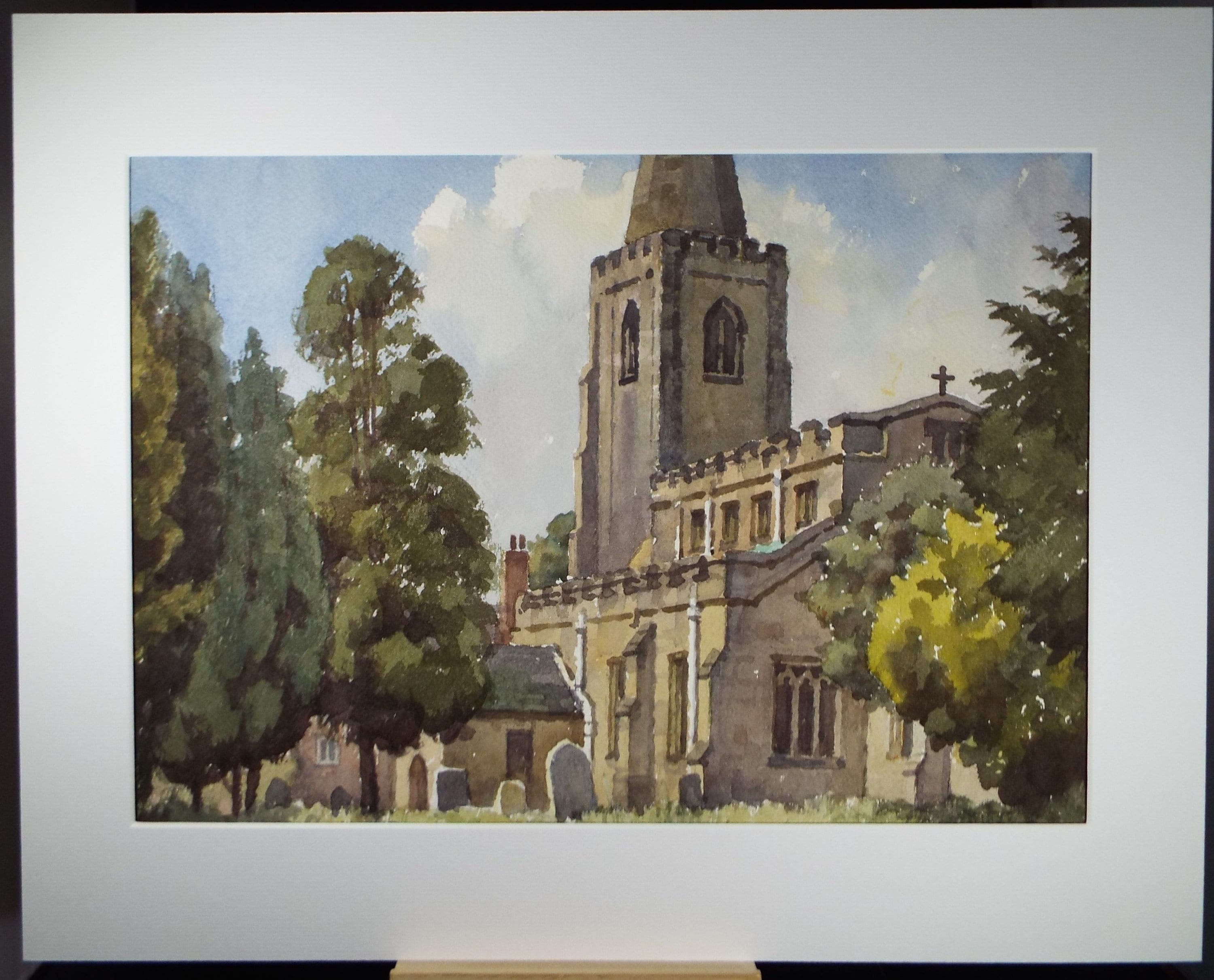 Original Watercolour on Paper, 'Church & Churchyard', Edward Albert Hickling (1913-1998), Circa 1950's