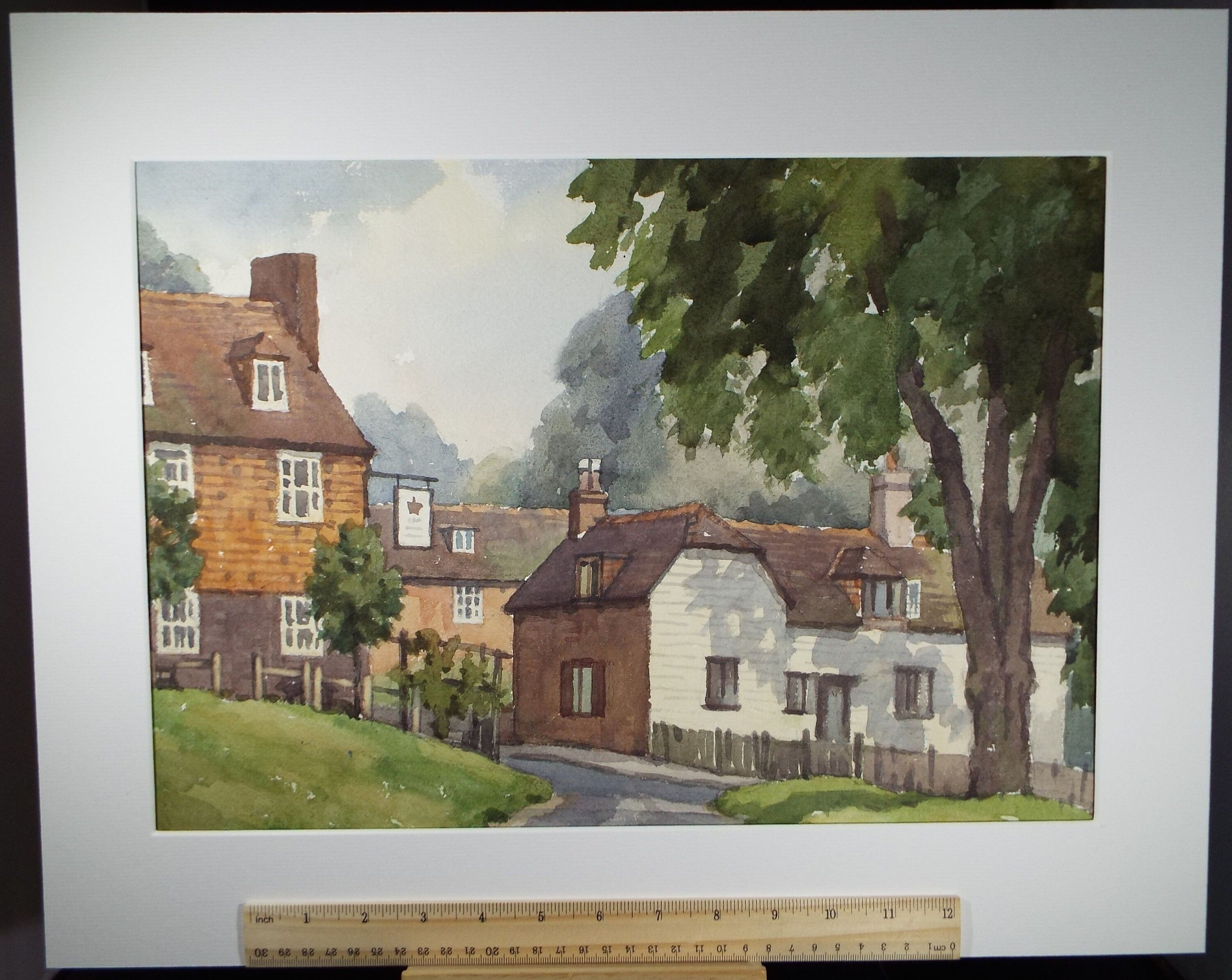 Original Watercolour on Paper, 'Susssex Village', Edward Albert Hickling (1913-1998), Circa 1950's