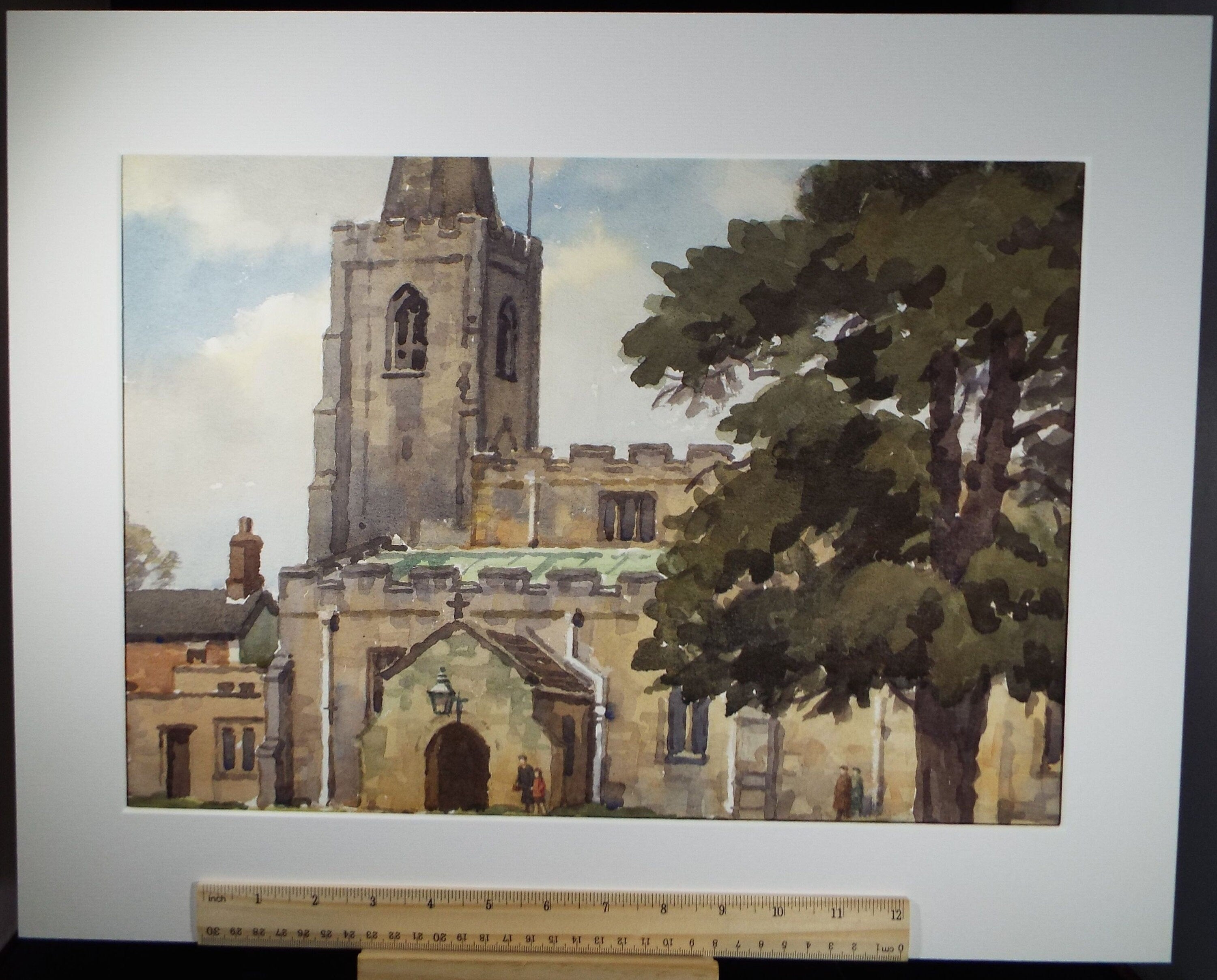 Original Watercolour on Paper, 'New Backford Church', Edward Albert Hickling (1913-1998), Circa 1950's