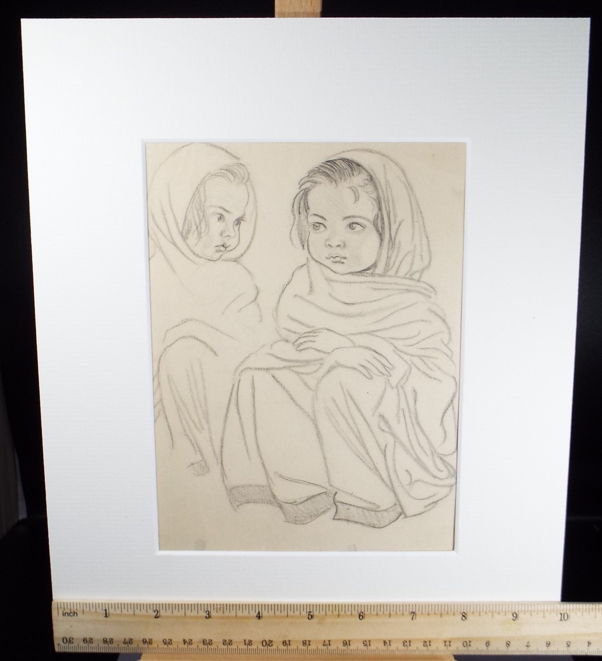 Original pencil sketch, 'Seated Girl Study', Susan Beatrice Pearce (1878-1980), Circa 1920
