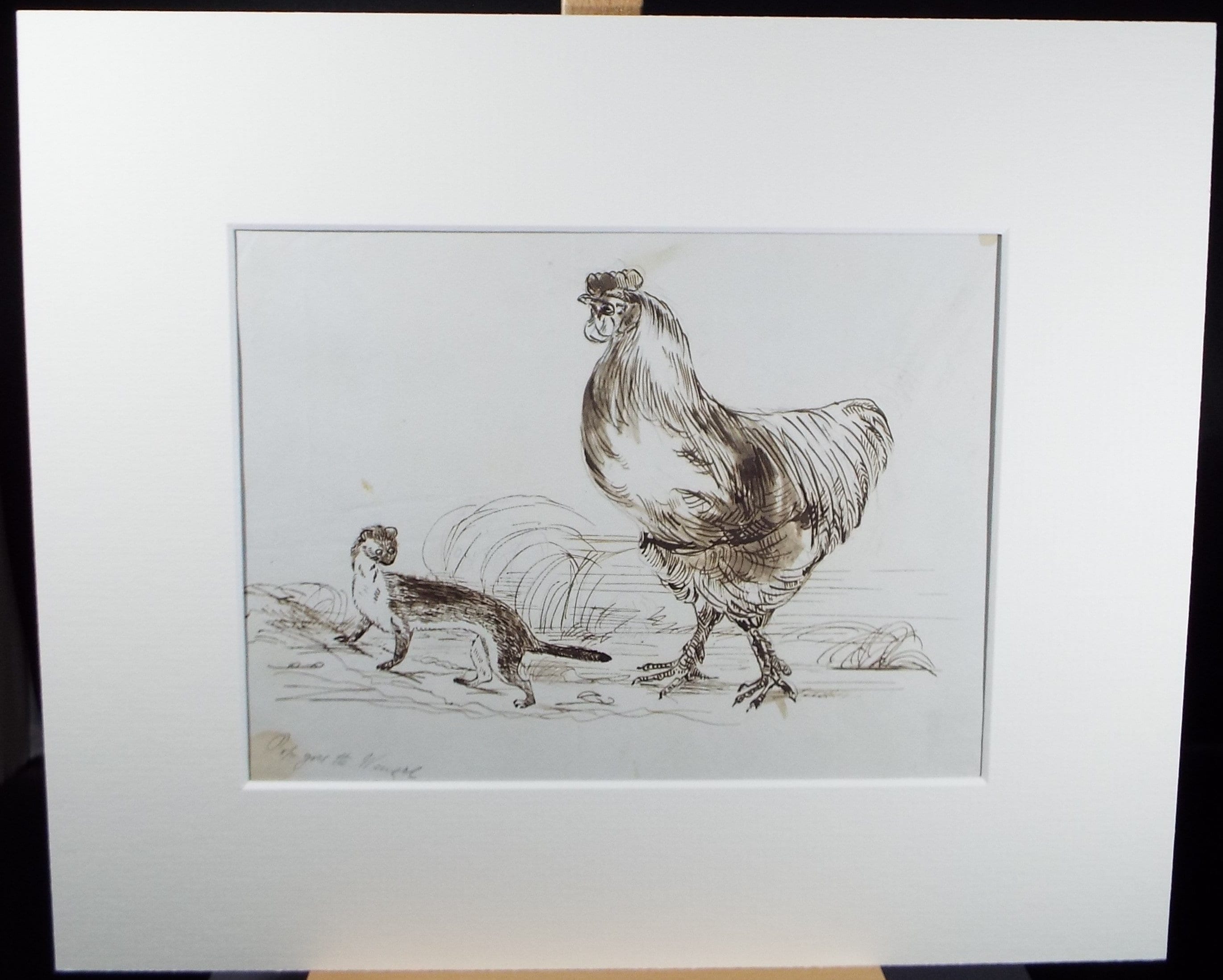 Original Pen & Ink Drawing, 'Pop goes the weasel', Mid 19th Century, Artist Unknown