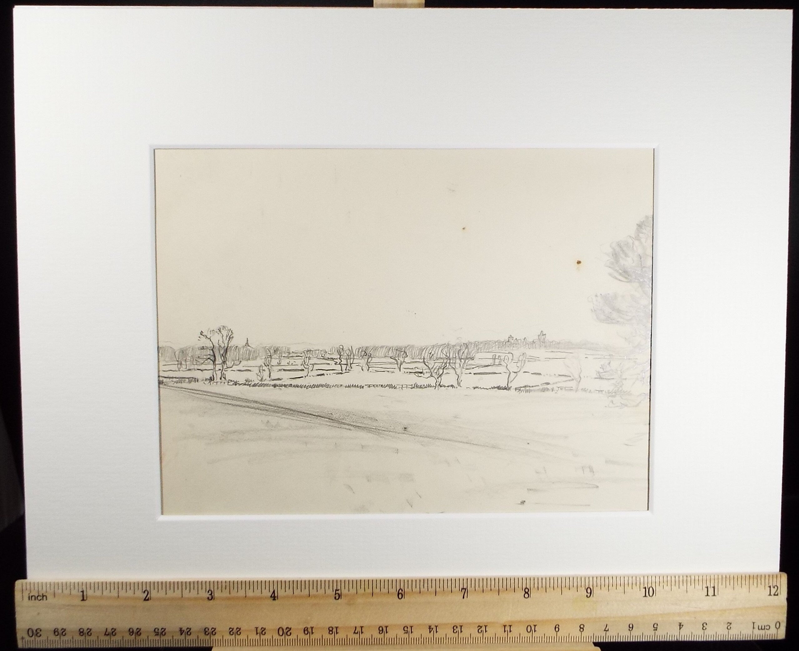 Original Pencil Sketch, Michael Lyne (1912-1989), 'Hunting Landscape', Mid 20th Century