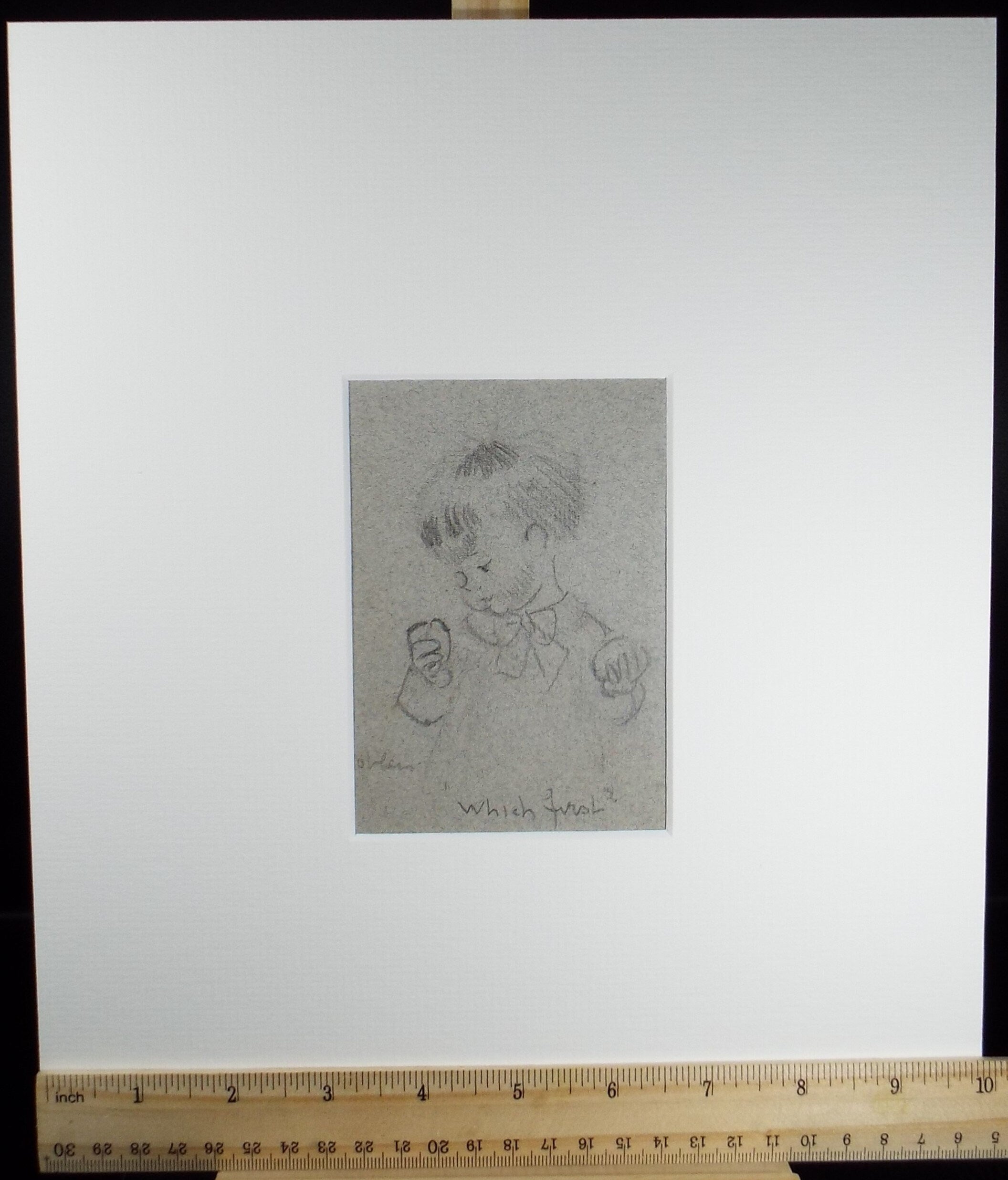 Original pencil sketch, 'Which First?', Susan Beatrice Pearce (1878-1980), Circa 1910