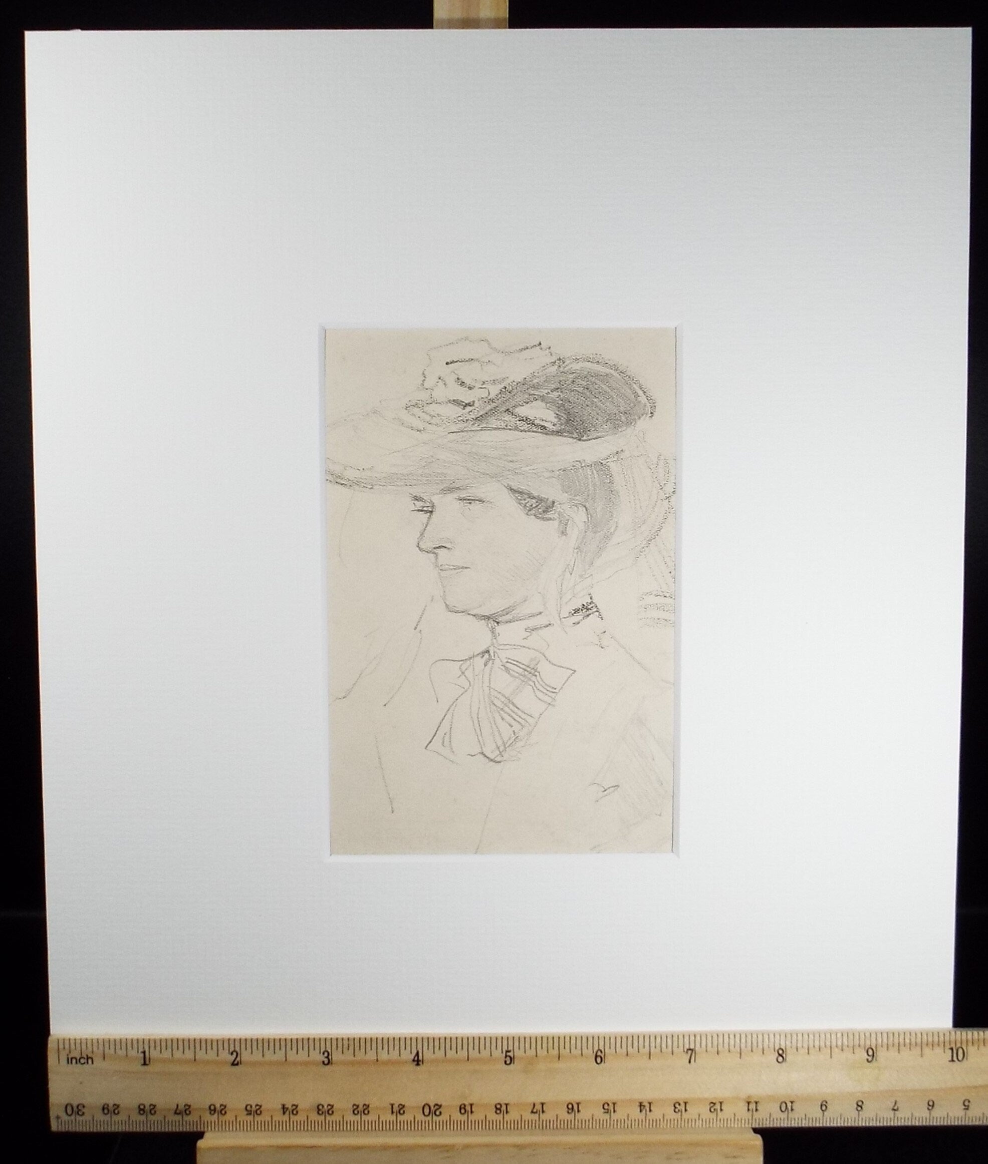 Original pencil sketch, 'Portrait of an Elegant Woman' ', Susan Beatrice Pearce (1878-1980), Circa 1910