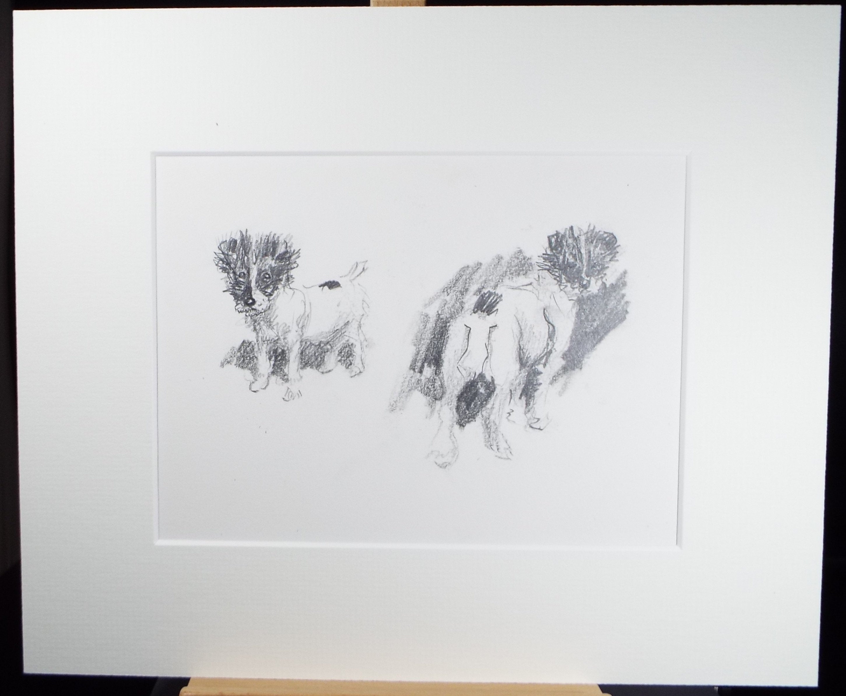 Original Pencil Sketch, Michael Lyne (1912-1989), 'Study of a Terrier', Mid 20th Century