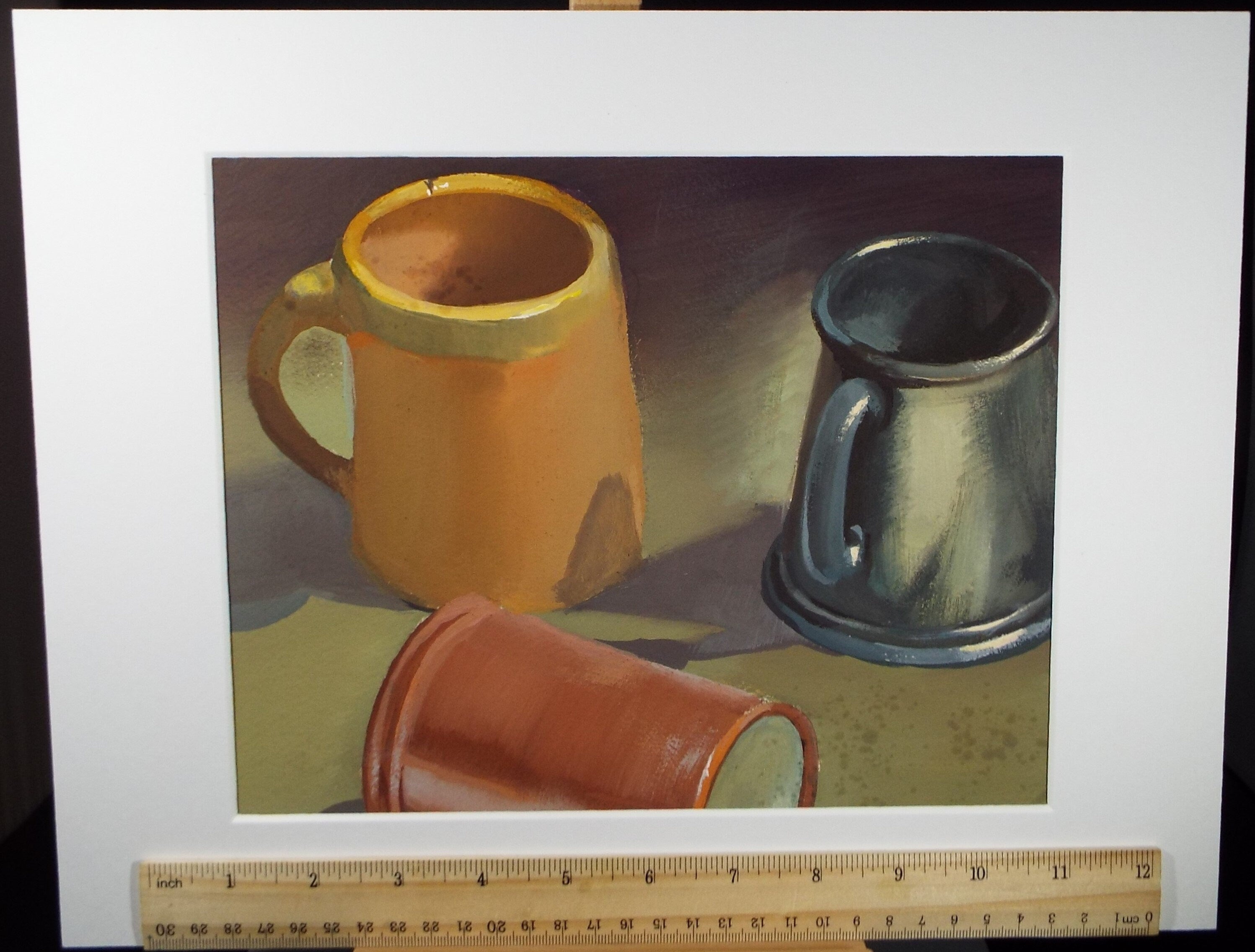 Original Watercolour, ' Study of Tankards', Circa 1950's, Artist Unknown