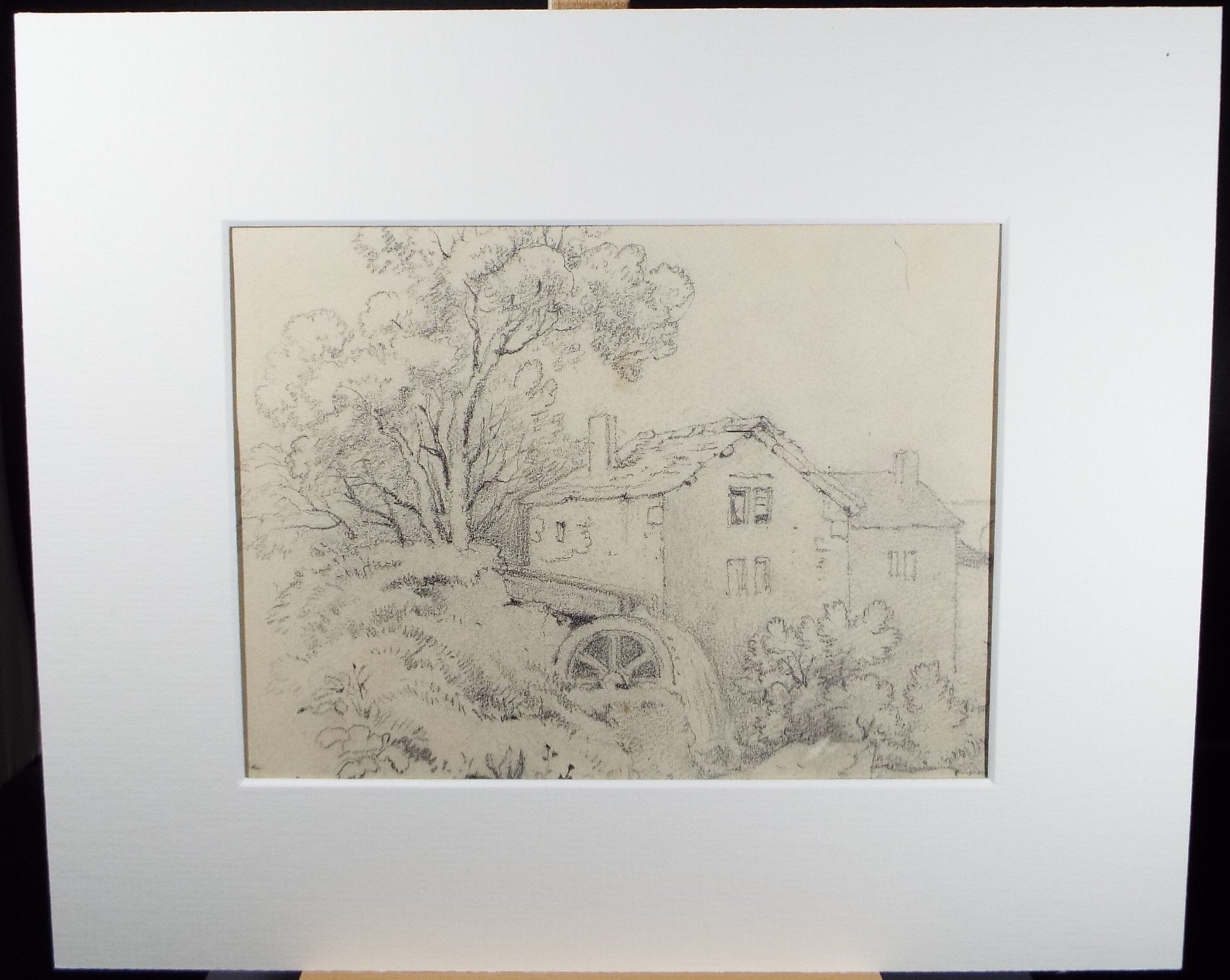 Original Pencil Drawing, 'The Watermill', Mid 19th Century, unsigned