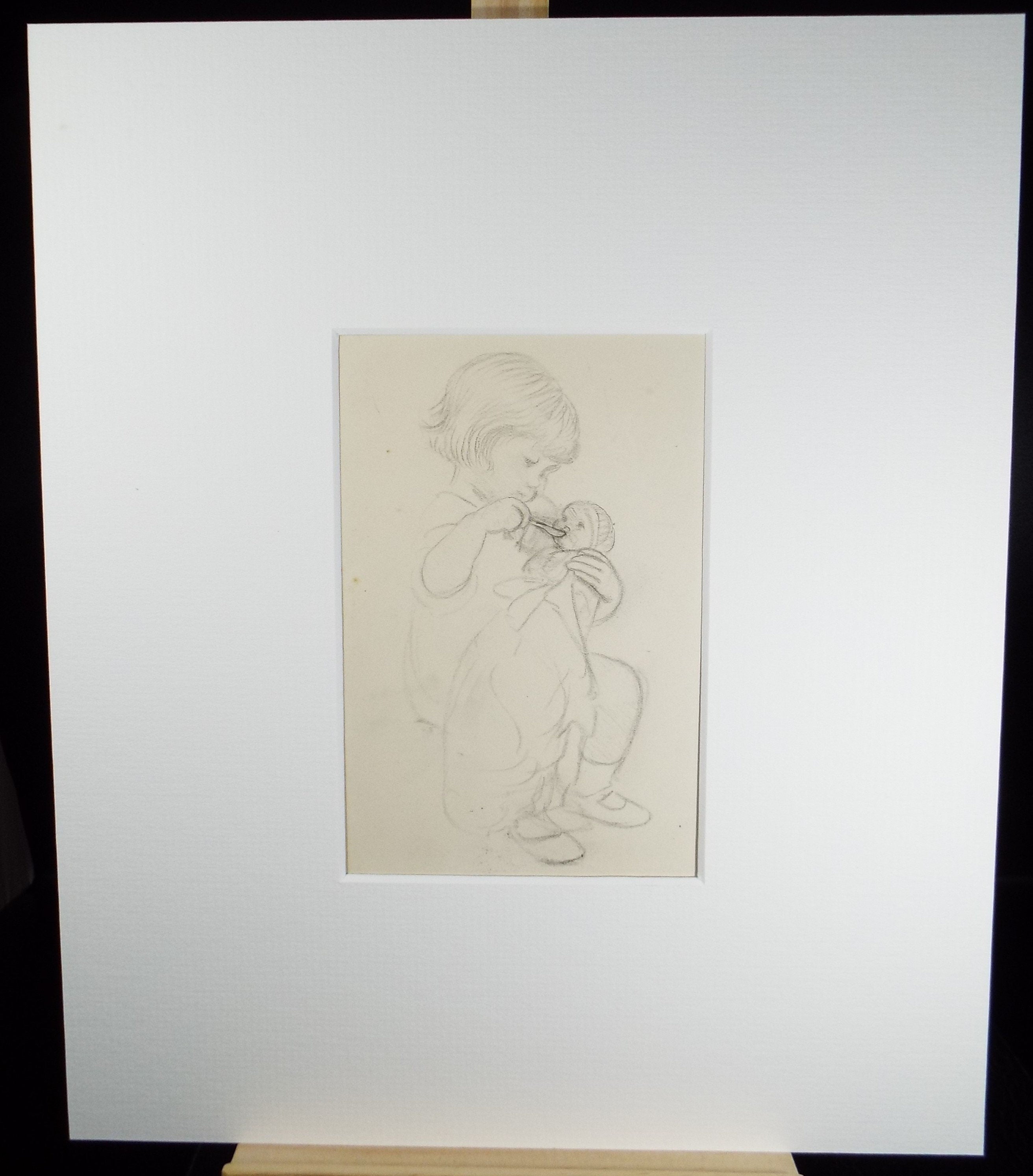 Original pencil sketch, 'Baby Study ', Susan Beatrice Pearce (1878-1980), Circa 1910