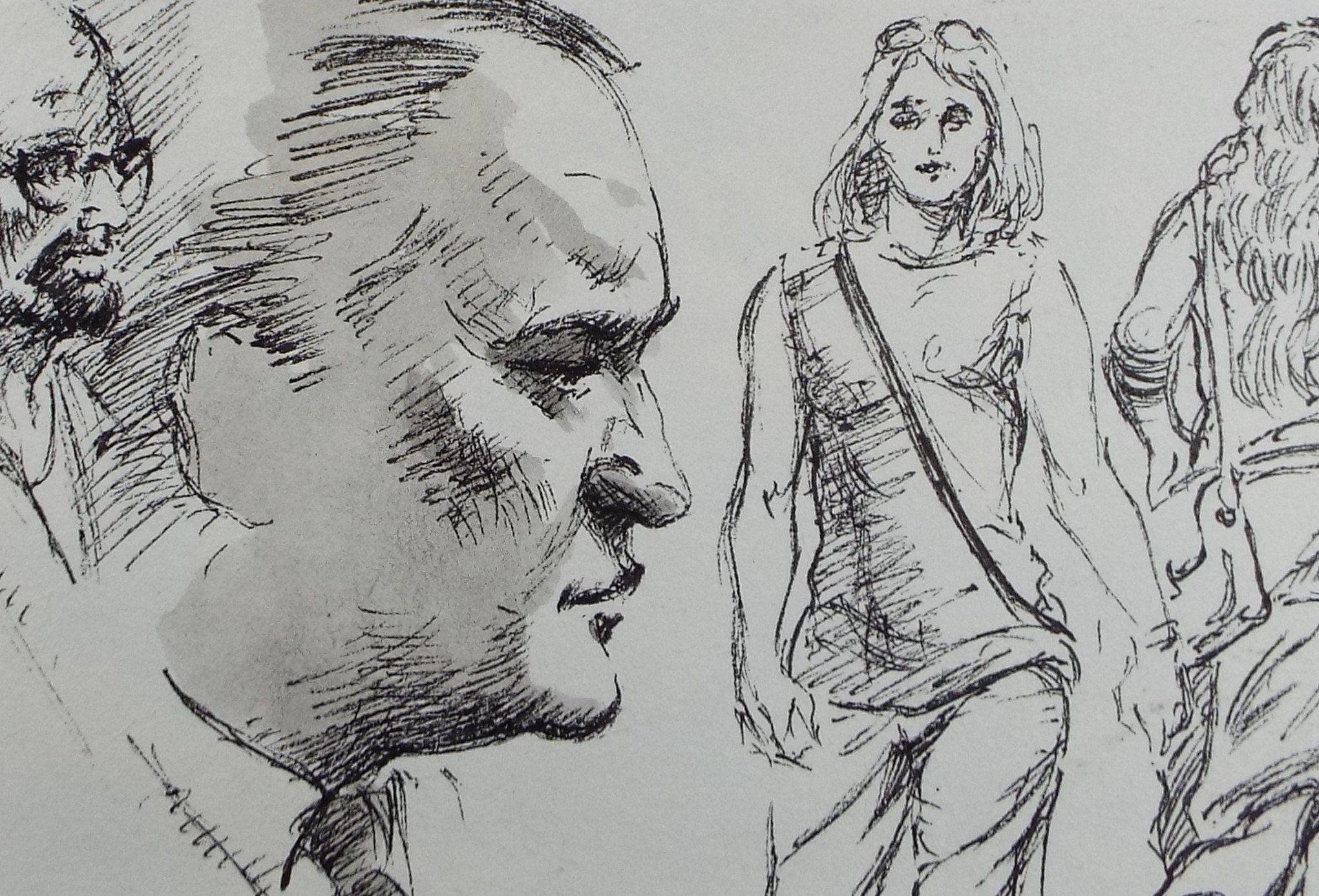 Original Pen & Ink, 'Figure Studies', Circa 1990's , John Williams (20th Century British)