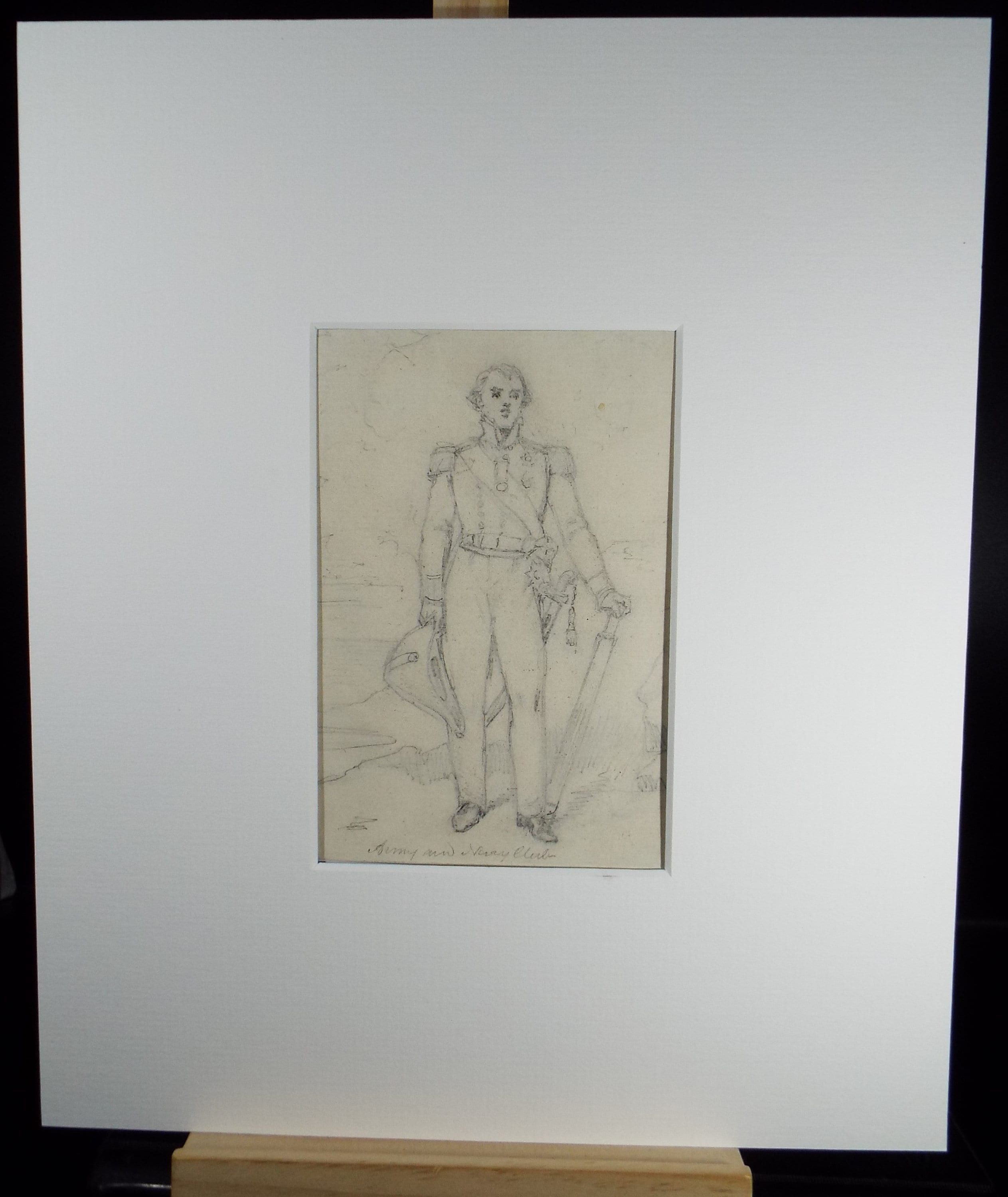 Original Pencil Drawing, 'Army & Navy Club', John Wood (1801-1870)