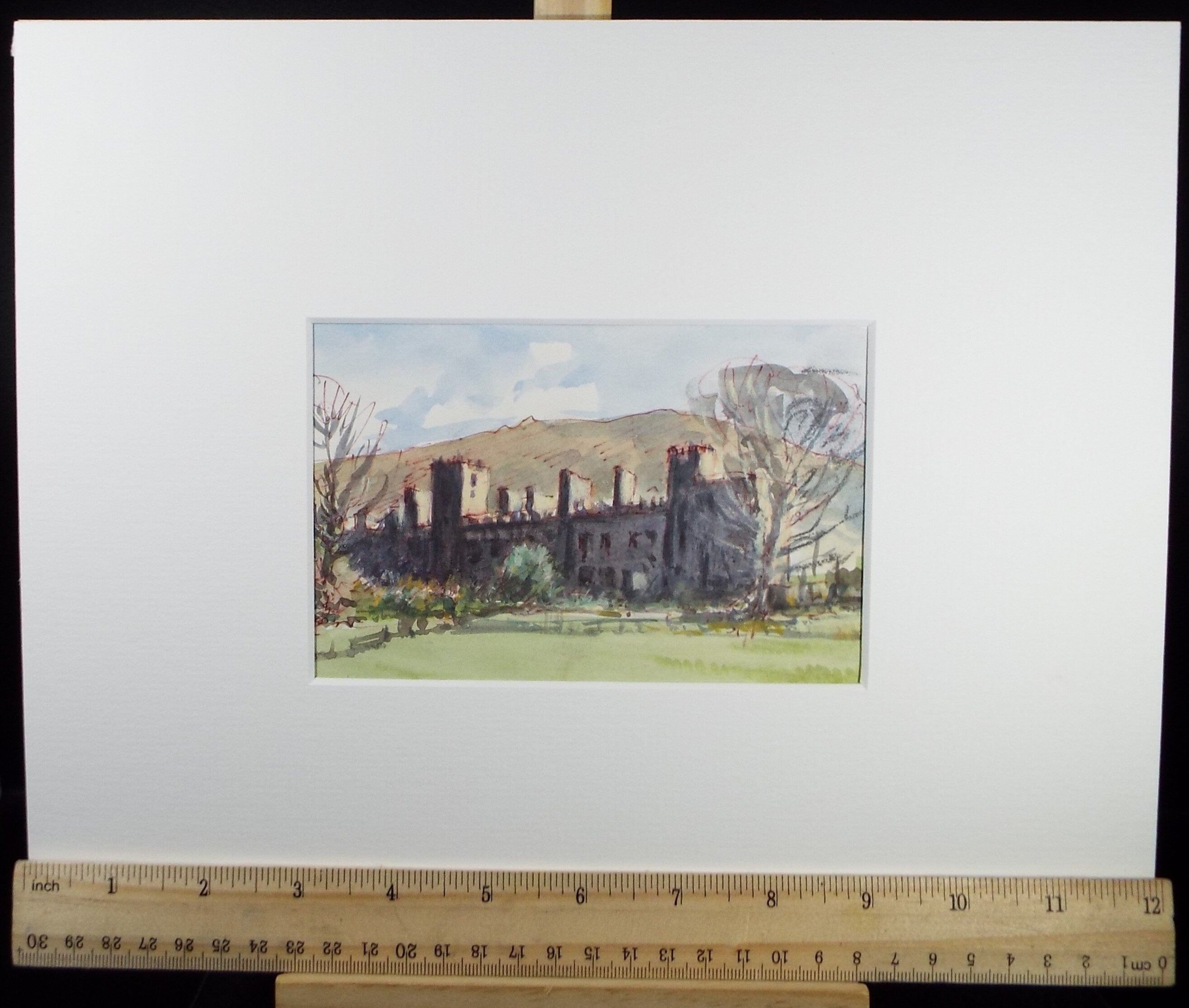 Original Pen & Watercolour,'Country House', Circa 1980's, Artist Unknown