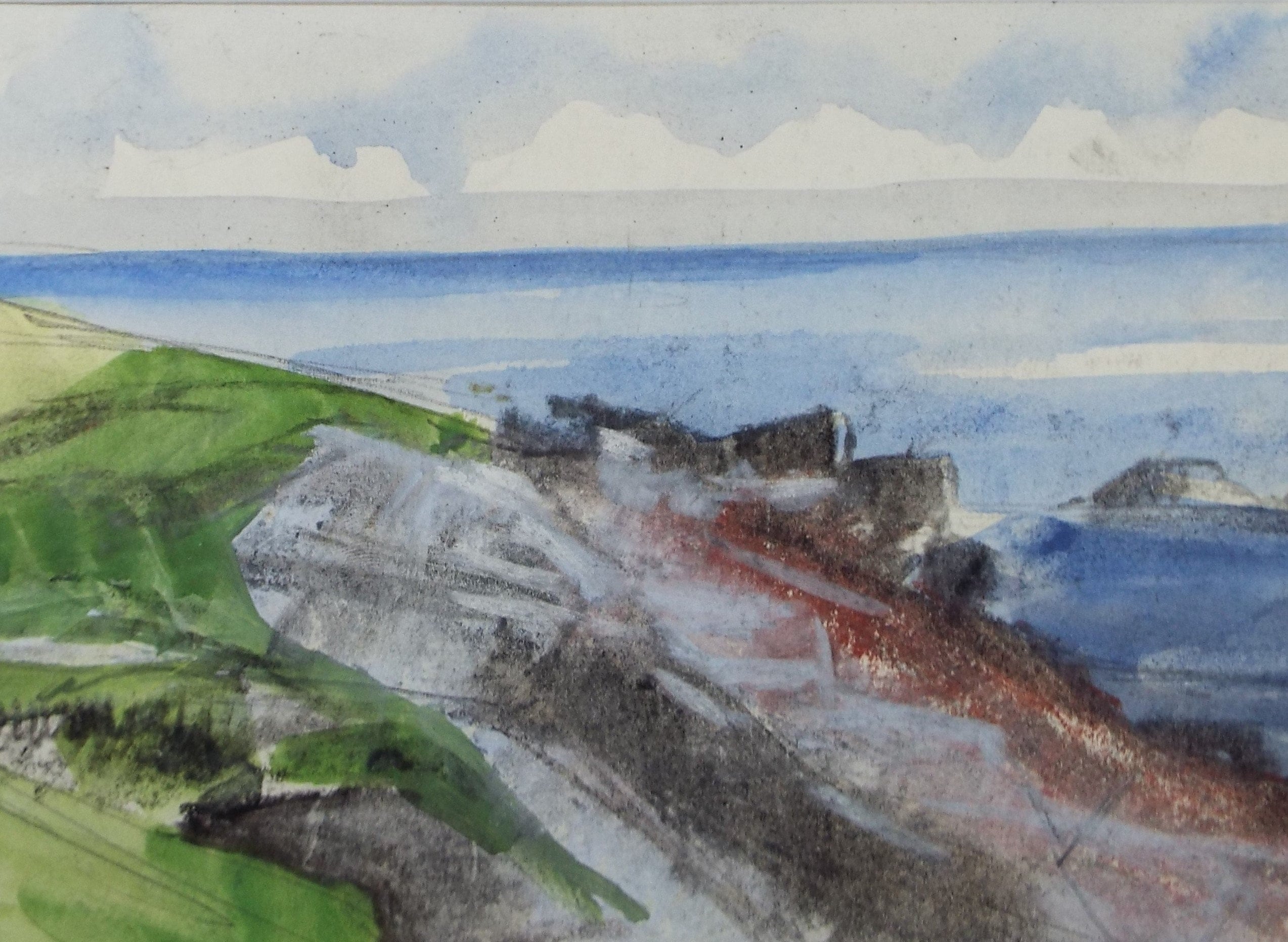 Original Watercolour, 'Coastal Cliffs', Graham Benton RBSA (1934-2022), Circa 1990's