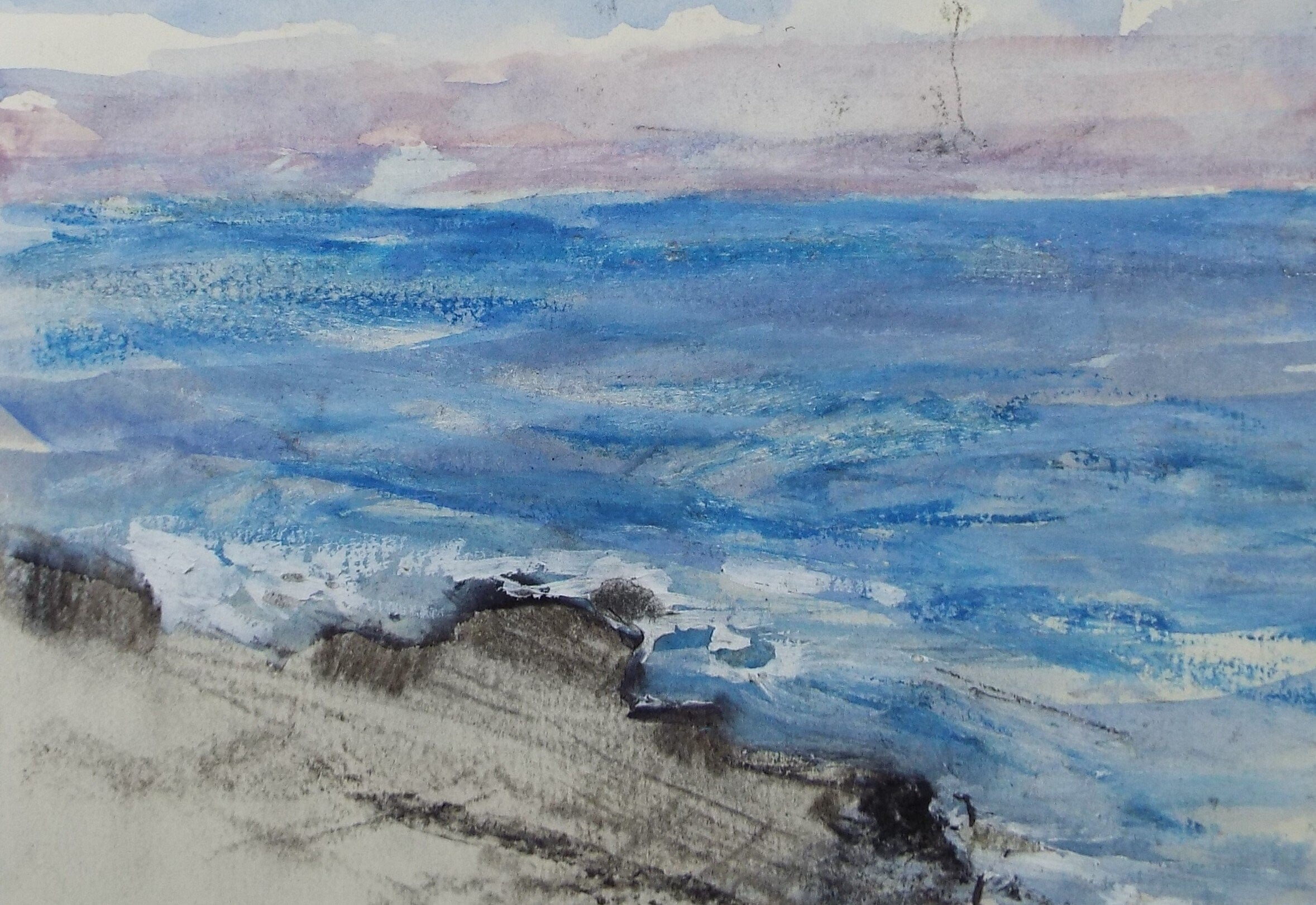 Original Watercolour, 'A Blue Sea', Graham Benton RBSA (1934-2022), Circa 1990's