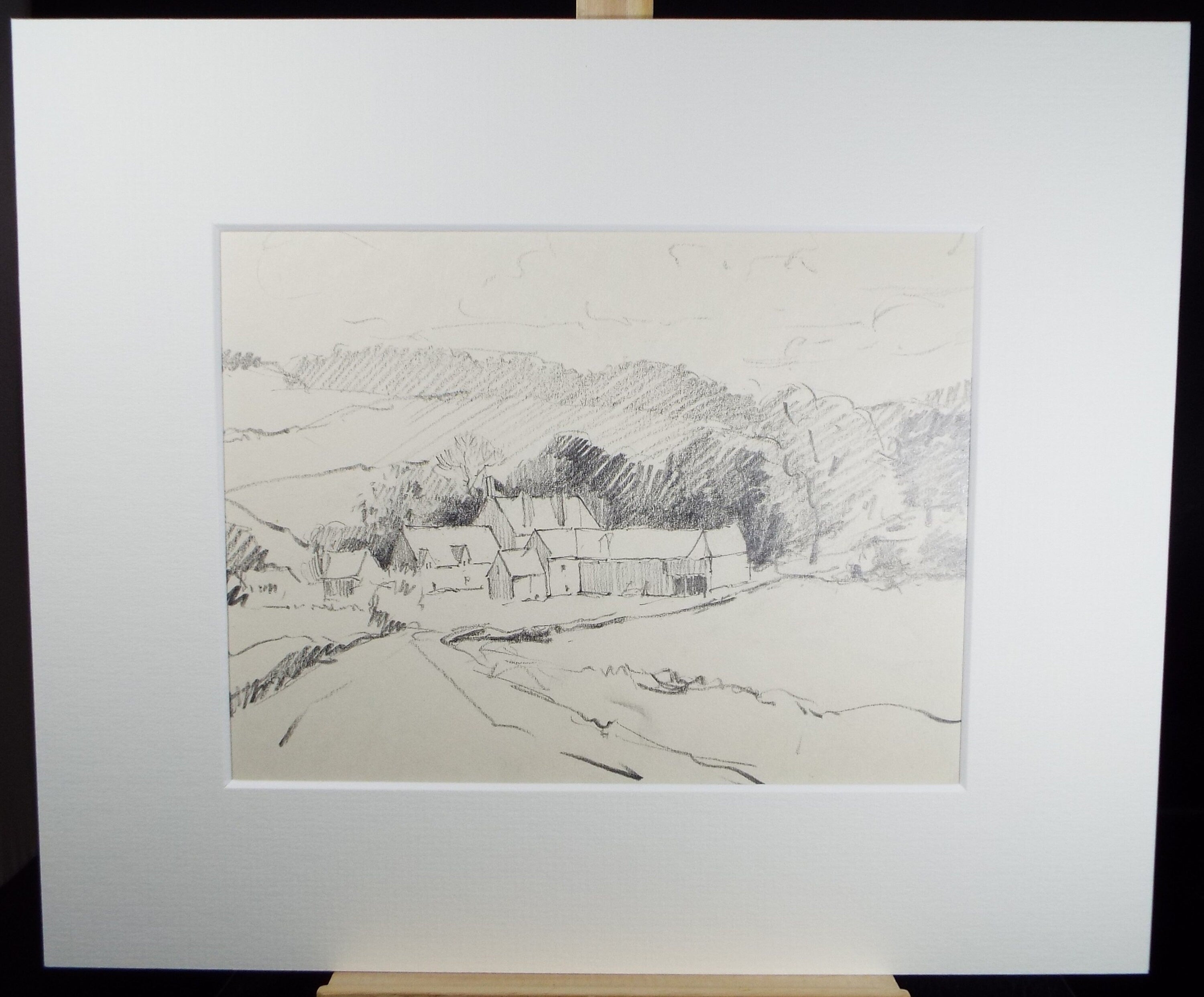 Original Pencil Drawing, 'The Homestead', circa 1990's , Artist Unknown