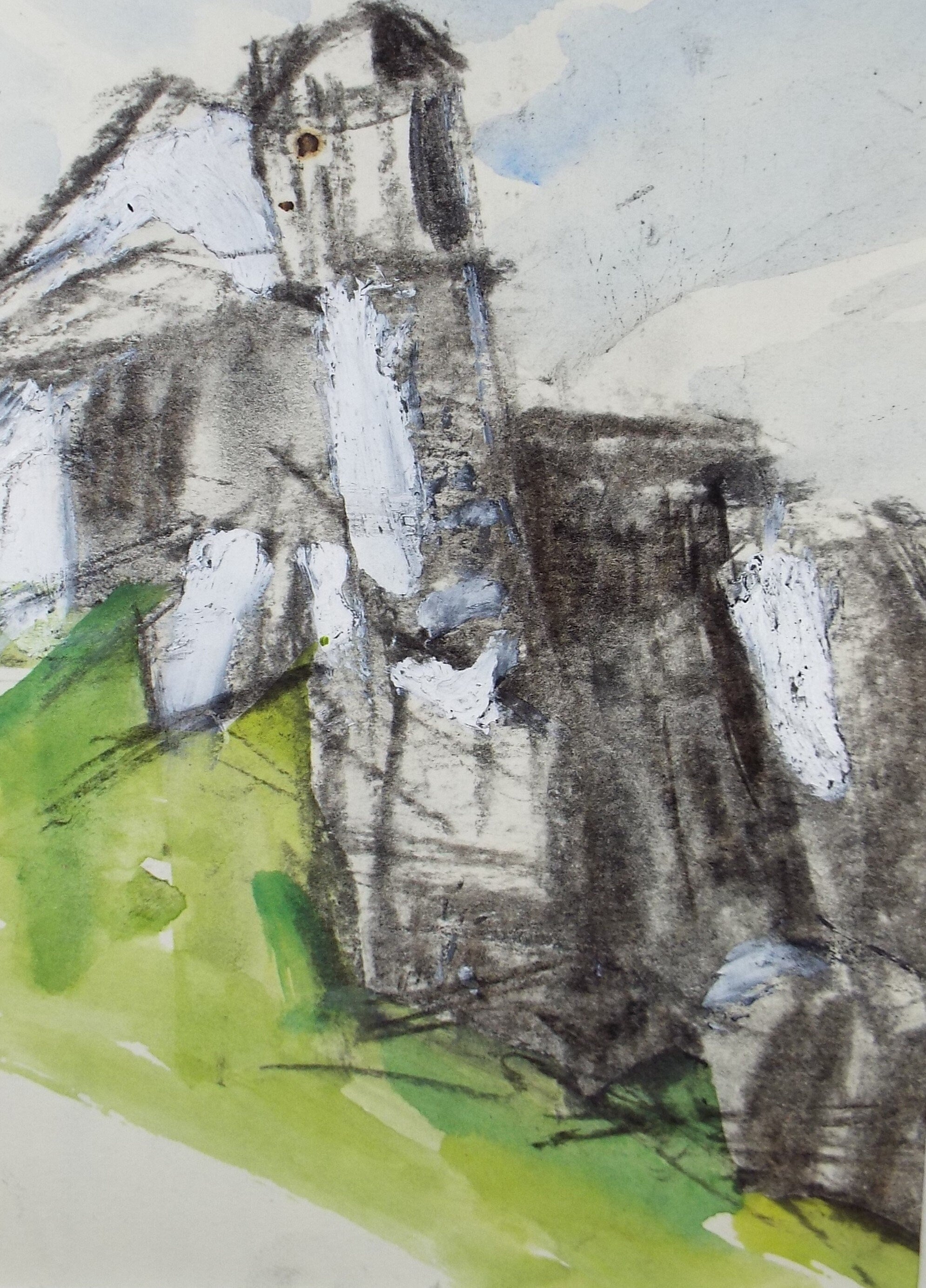 Original Watercolour, 'Coastal Cliffs', Graham Benton RBSA (1934-2022), Circa 1990's