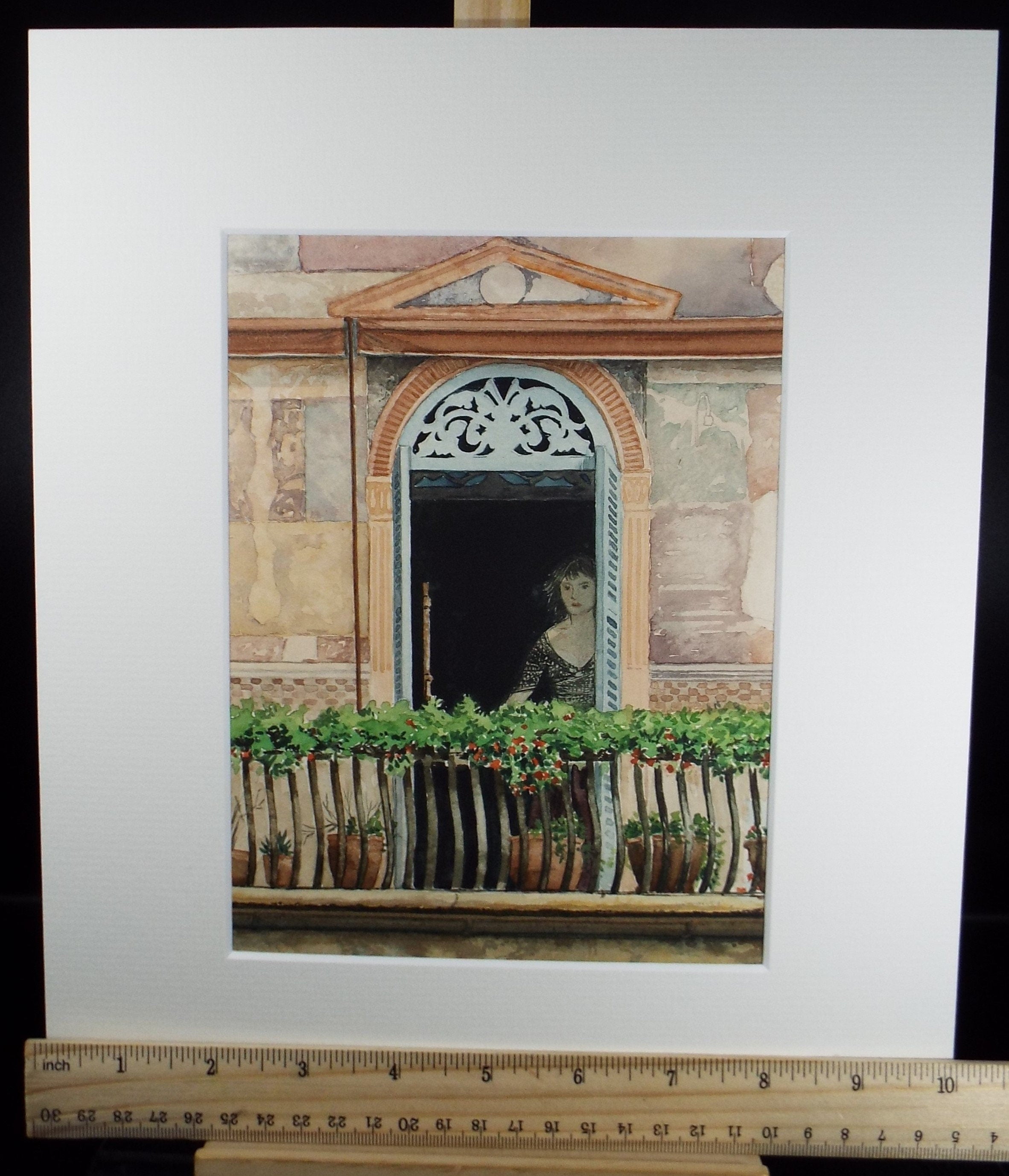 Original Watercolour, 'Woman at the Window', Falconer Houston, circa 1990