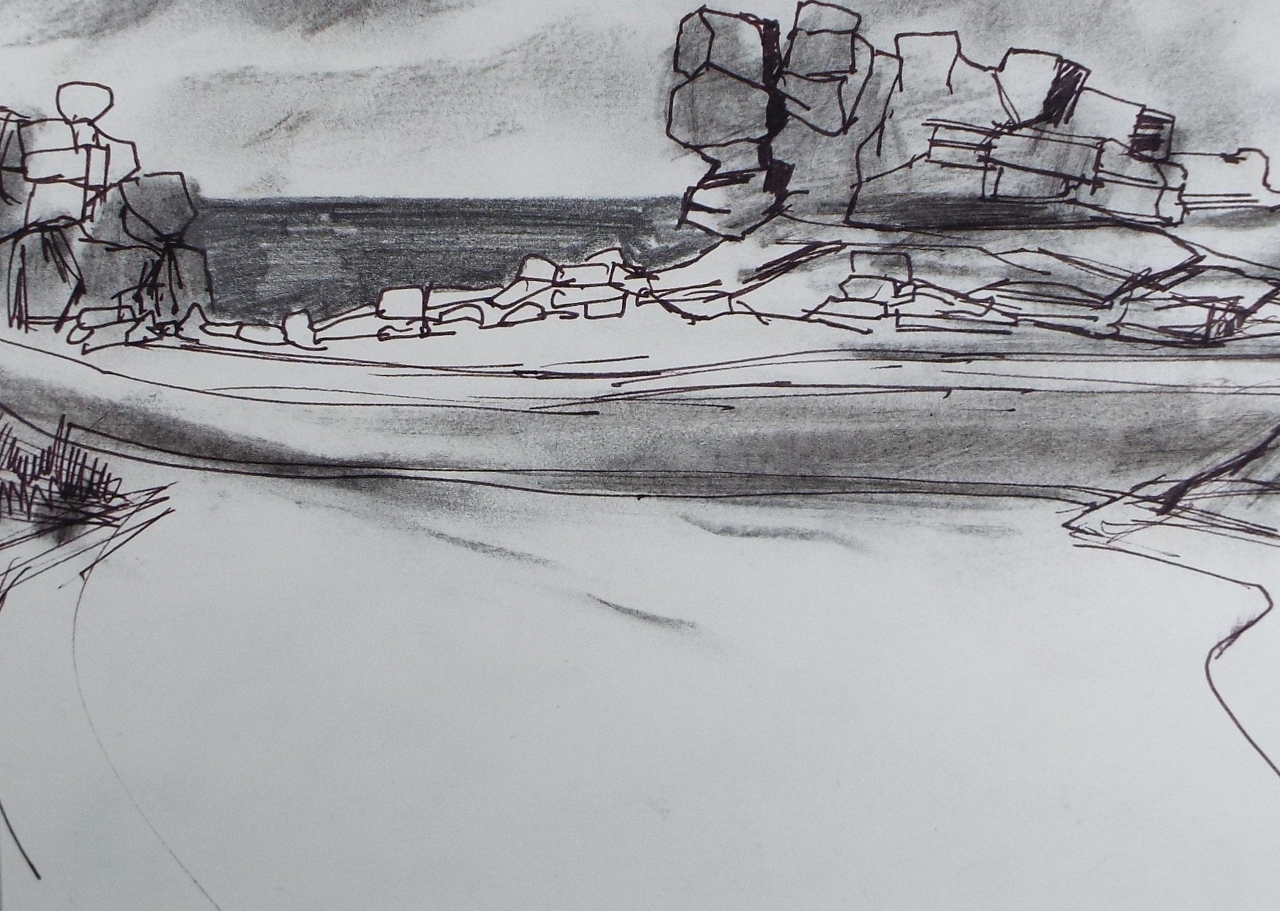 Original Ink & Watercolour, 'Man's Head ', Graham Benton RBSA (1934-2022), Circa 1990's