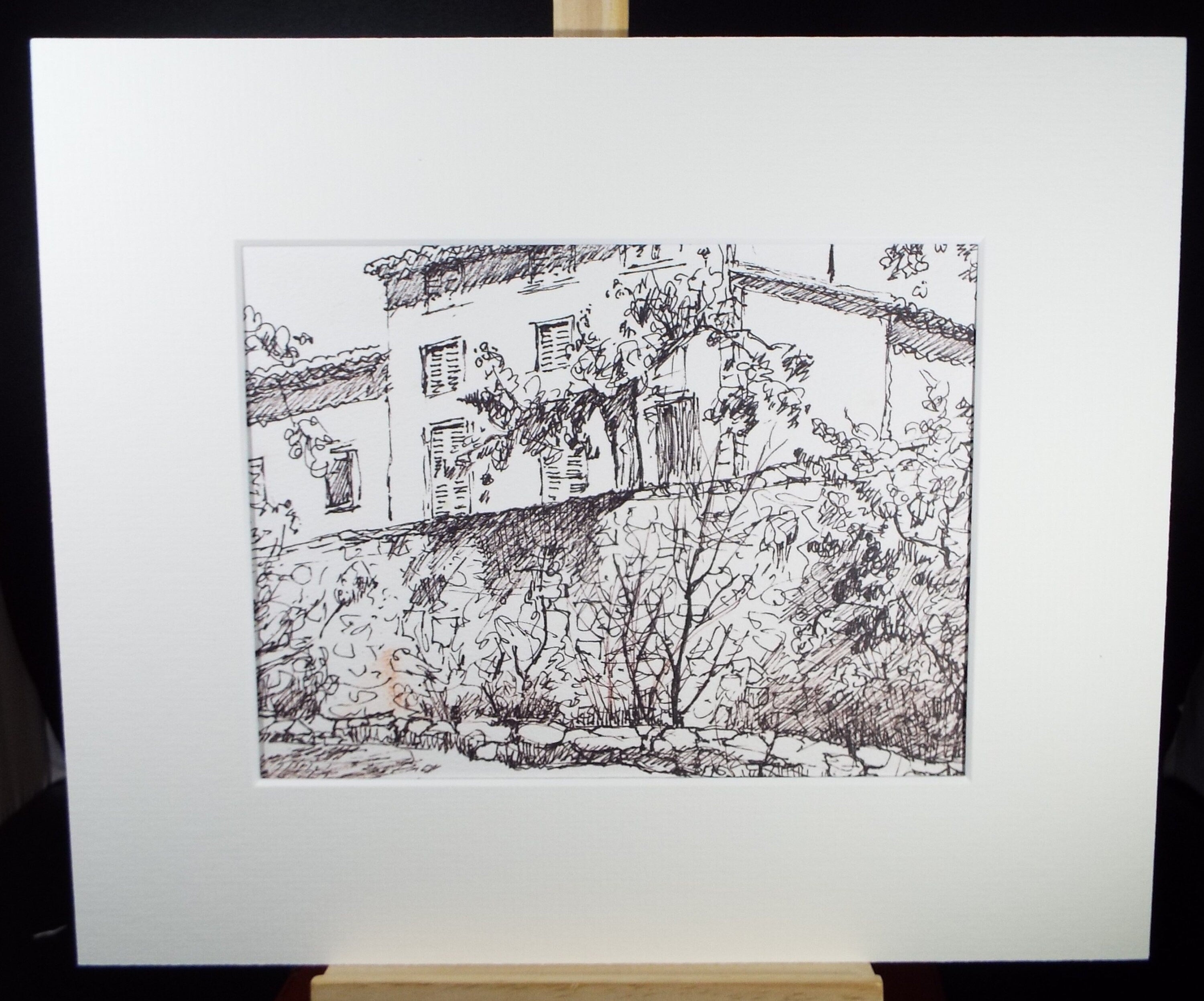 Original Pen & Ink drawing, 'French Village House', Muriel Archer (1911-2011)