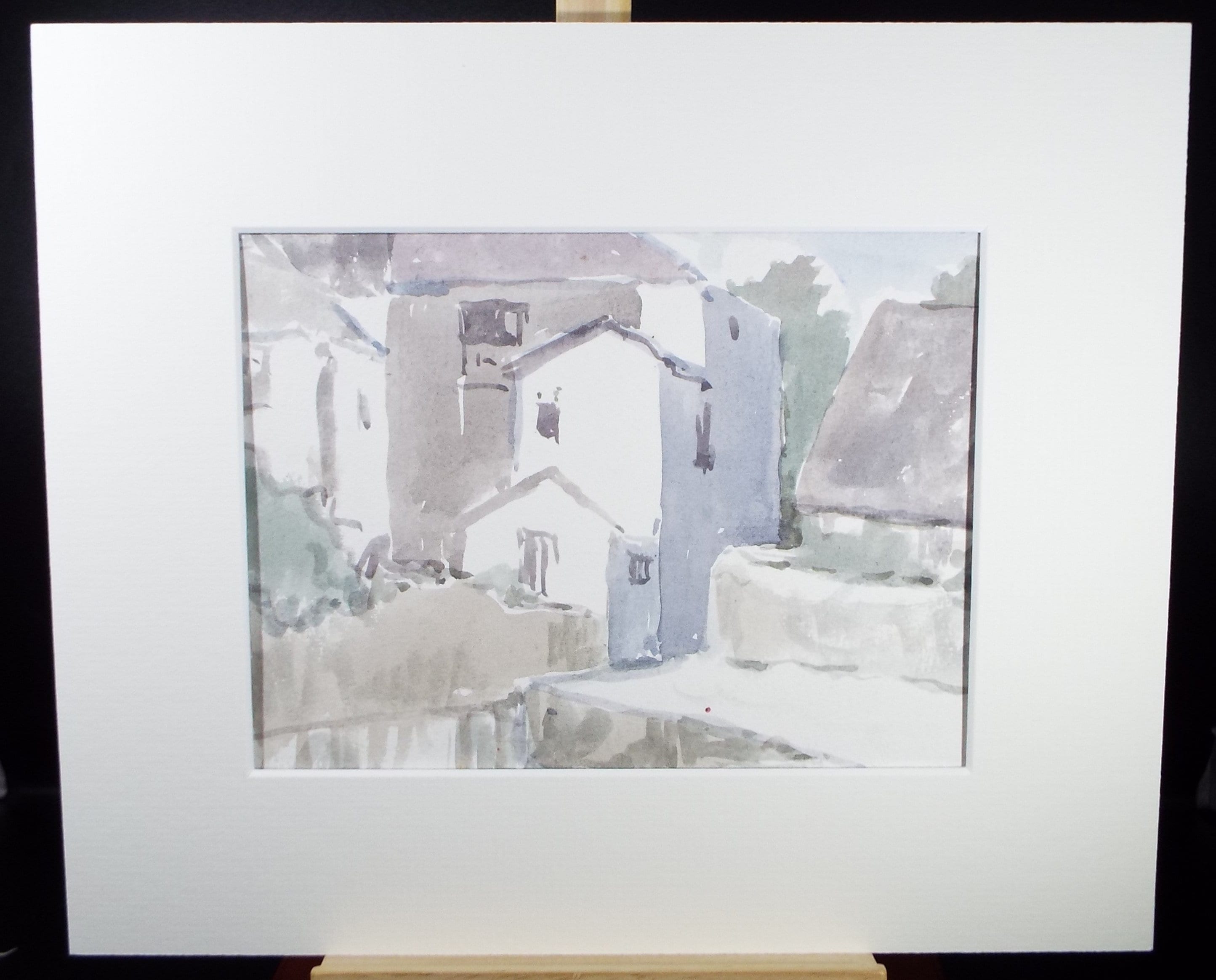 Original Watercolour drawing, 'Village Houses', Muriel Archer (1911-2011)