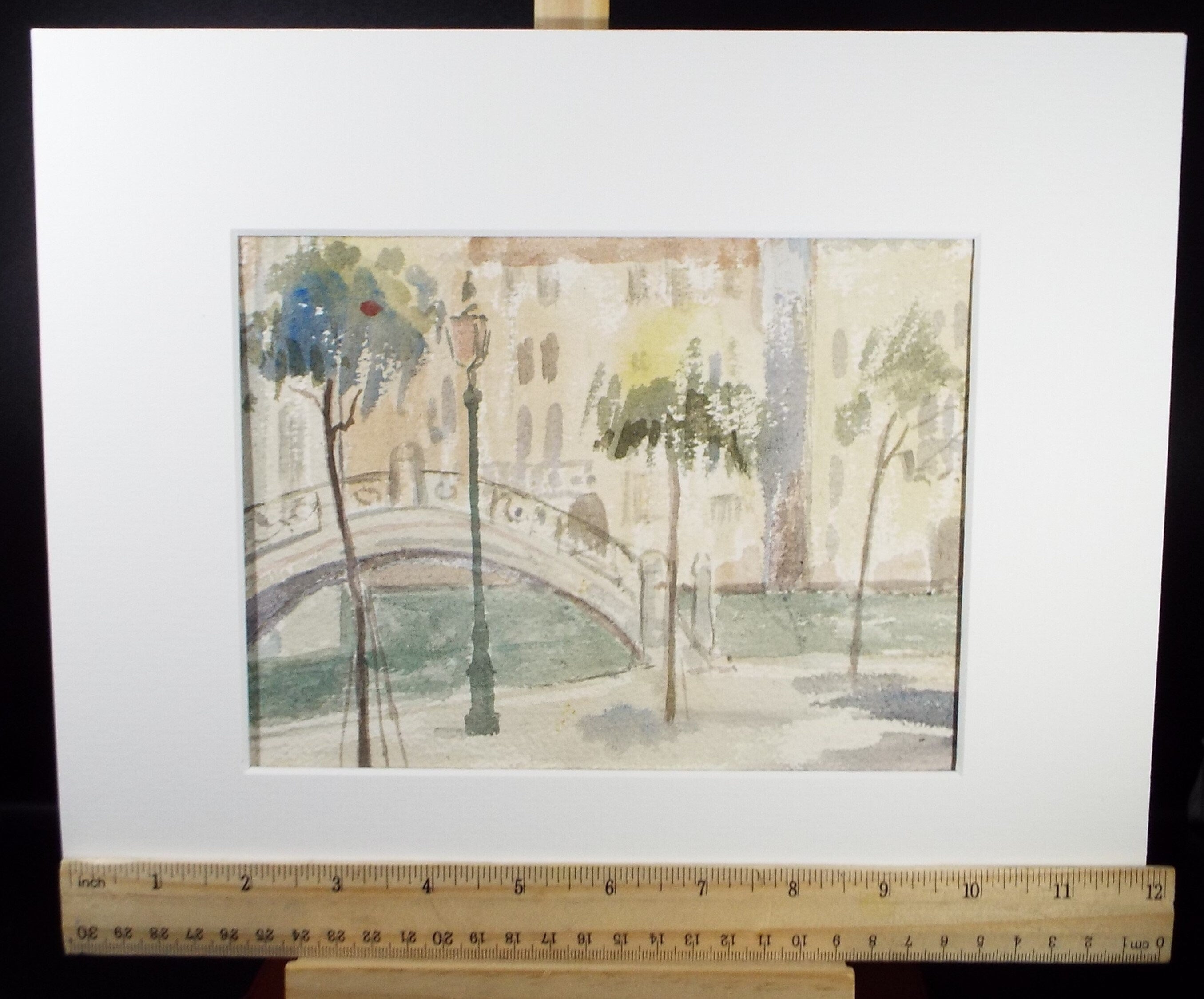 Original Watercolour drawing, 'Venetian Streetscape', Muriel Archer (1911-2011)