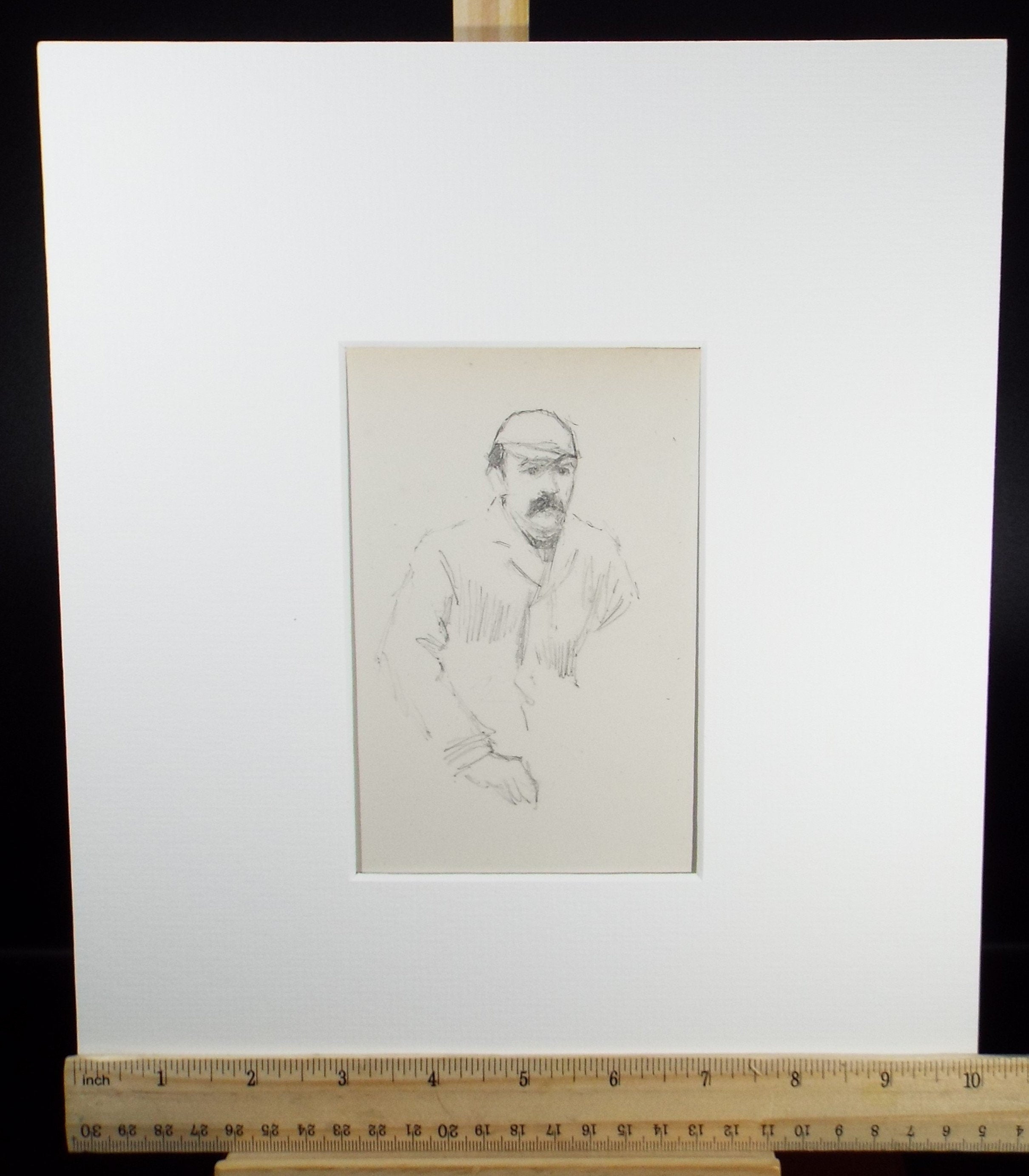 Original Pencil Sketch,'Study of a Man in a Cap', Leonard Leslie Brooke (1862 - 1940), Late 19th Century