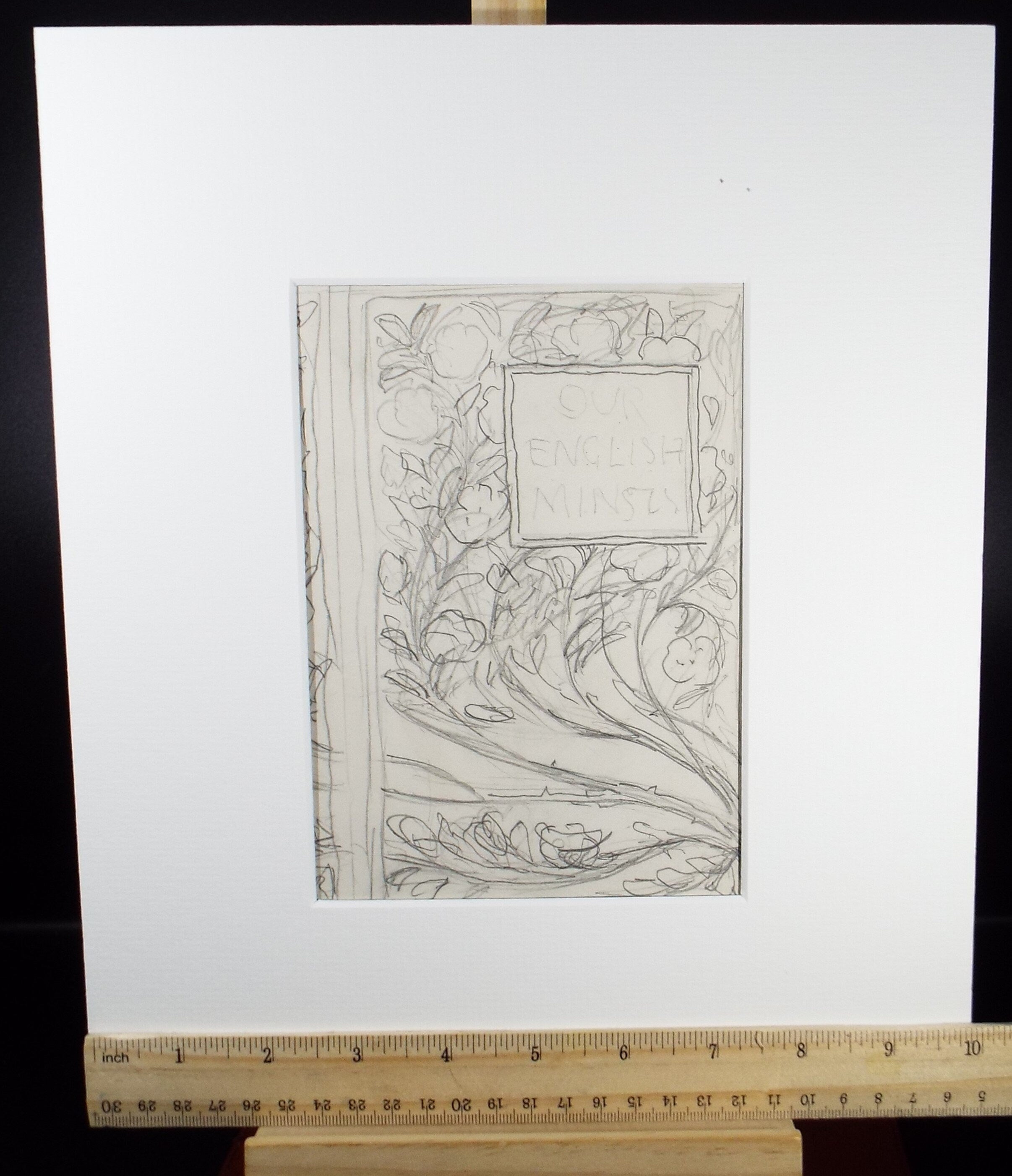 Original Pencil Sketch,'Title page Design', Leonard Leslie Brooke (1862 - 1940), Late 19th Century