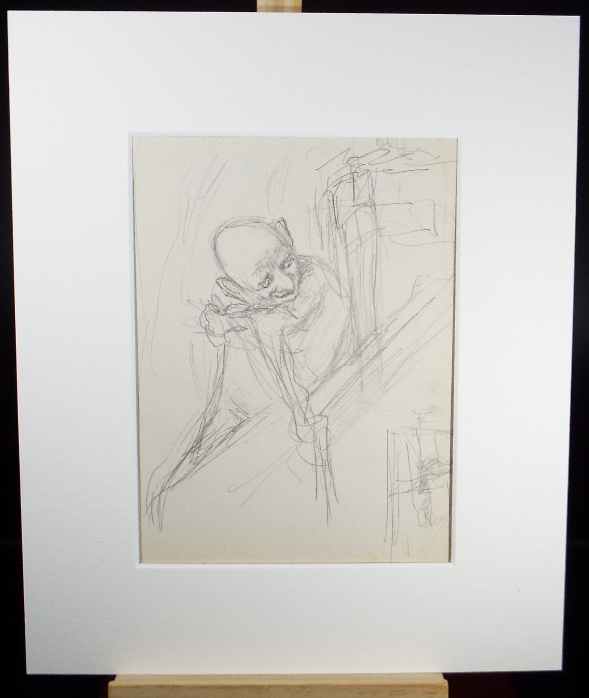 Original Pencil Sketch,'Figure on the Stairs', Leonard Leslie Brooke (1862 - 1940), Late 19th Century