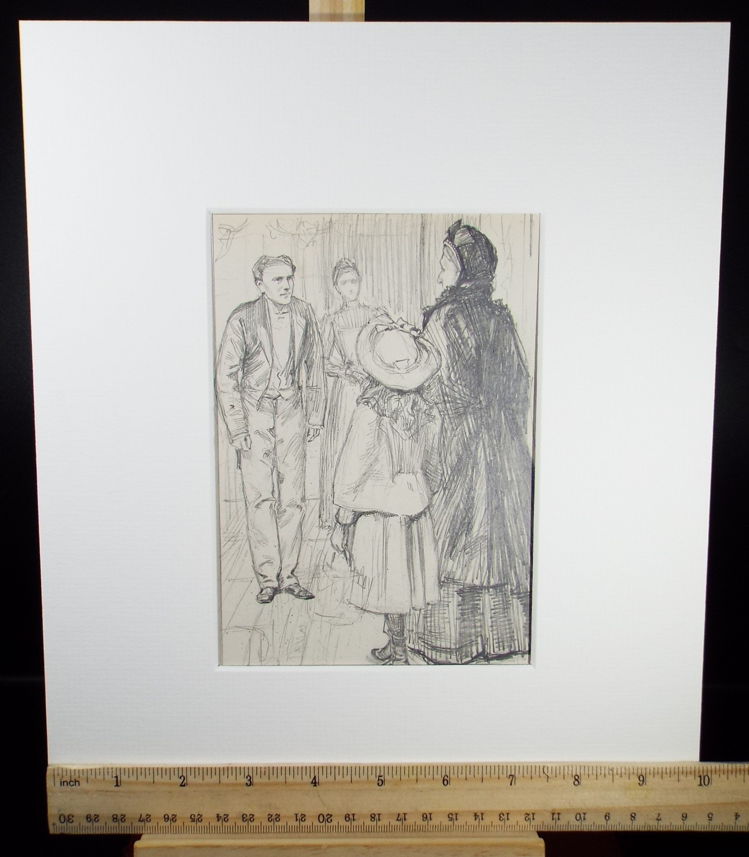 Original Pencil Sketch,'The Visitors', Leonard Leslie Brooke (1862 - 1940), Late 19th Century