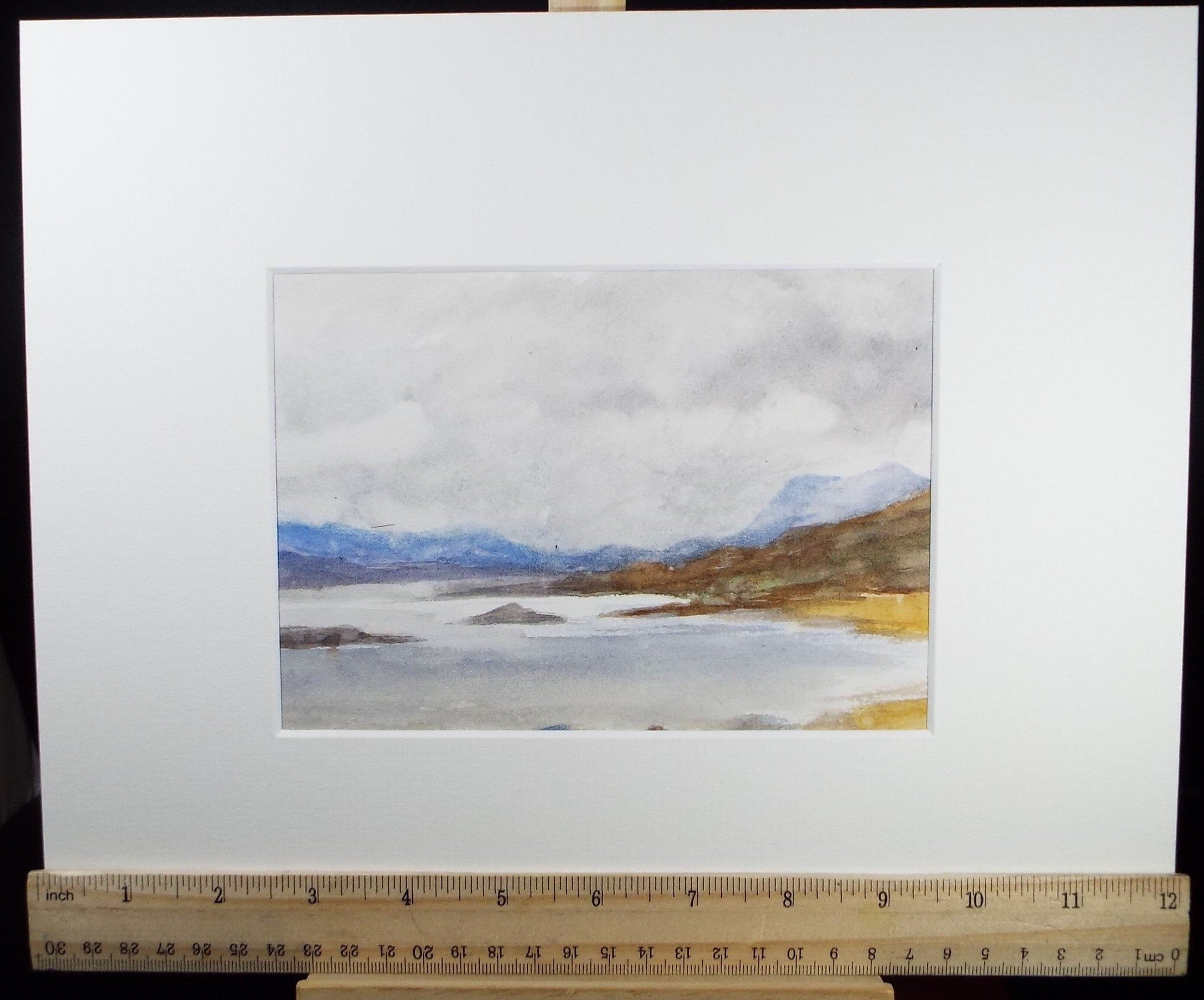Original Watercolour Sketch, 'Misty Loch', c1910, Unknown Artist