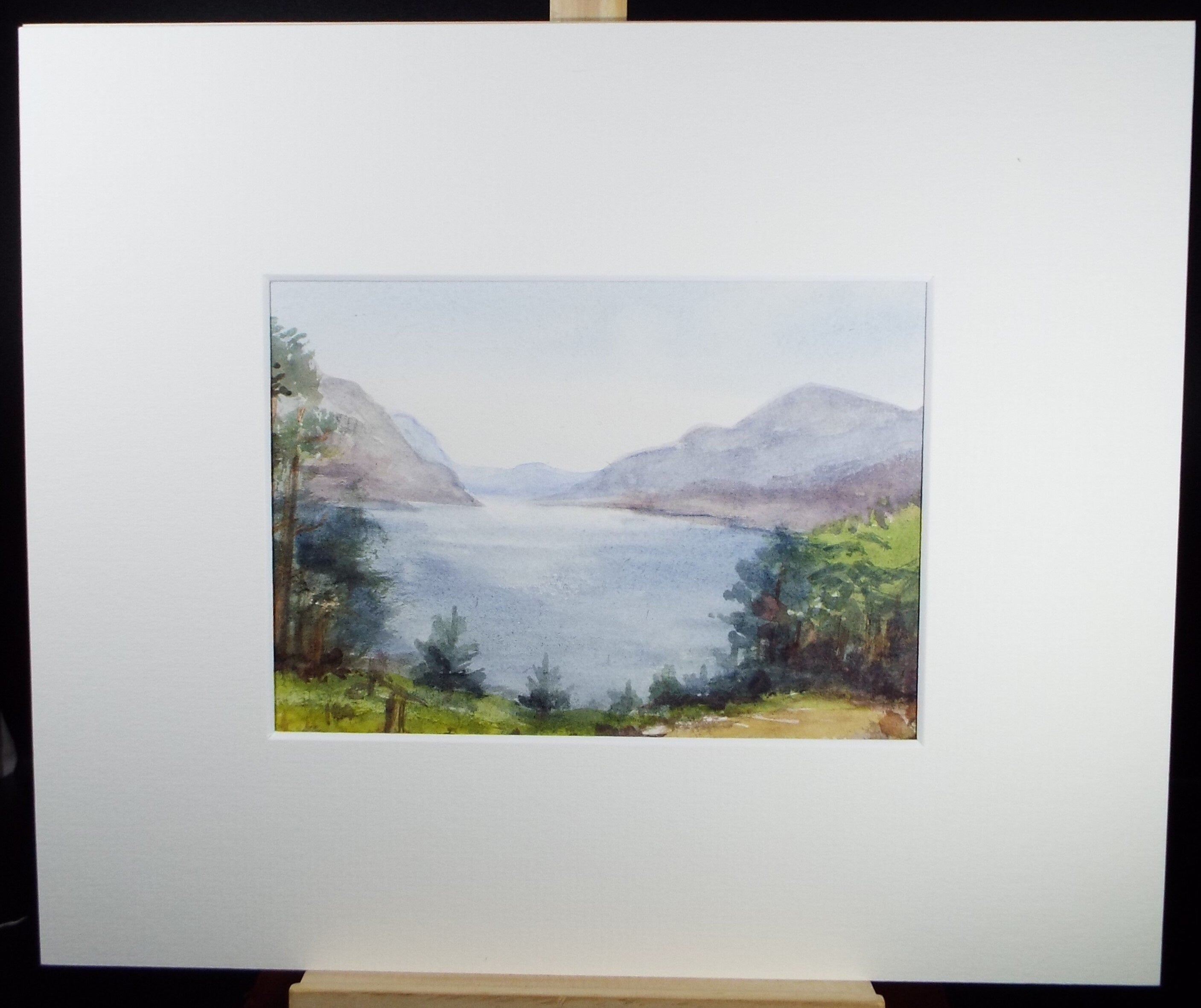 Original Watercolour Sketch, 'Lochside with Pine Trees', c1910, Unknown Artist