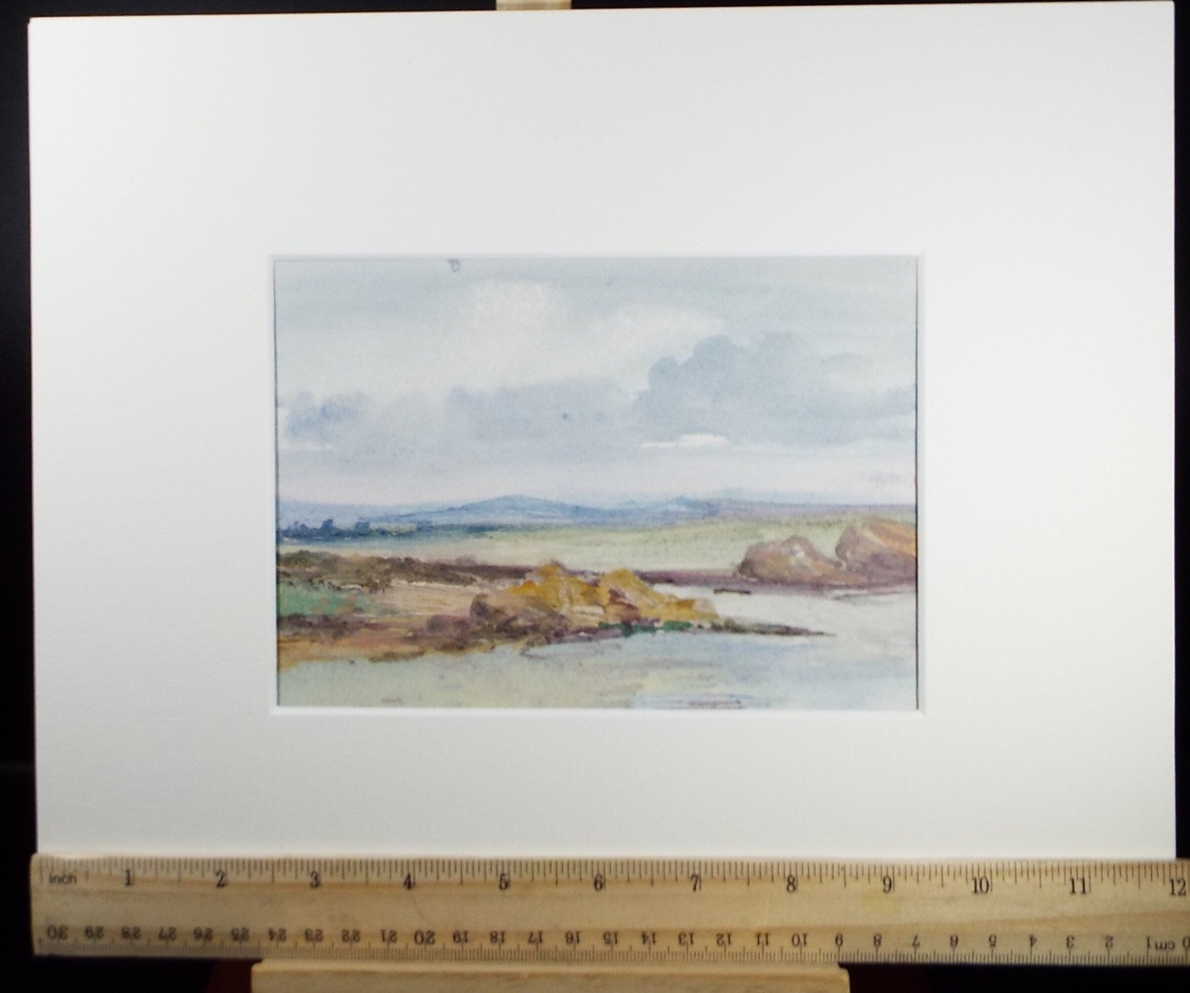 Original Watercolour Sketch, 'Coastal Landscape', c1910, Unknown Artist