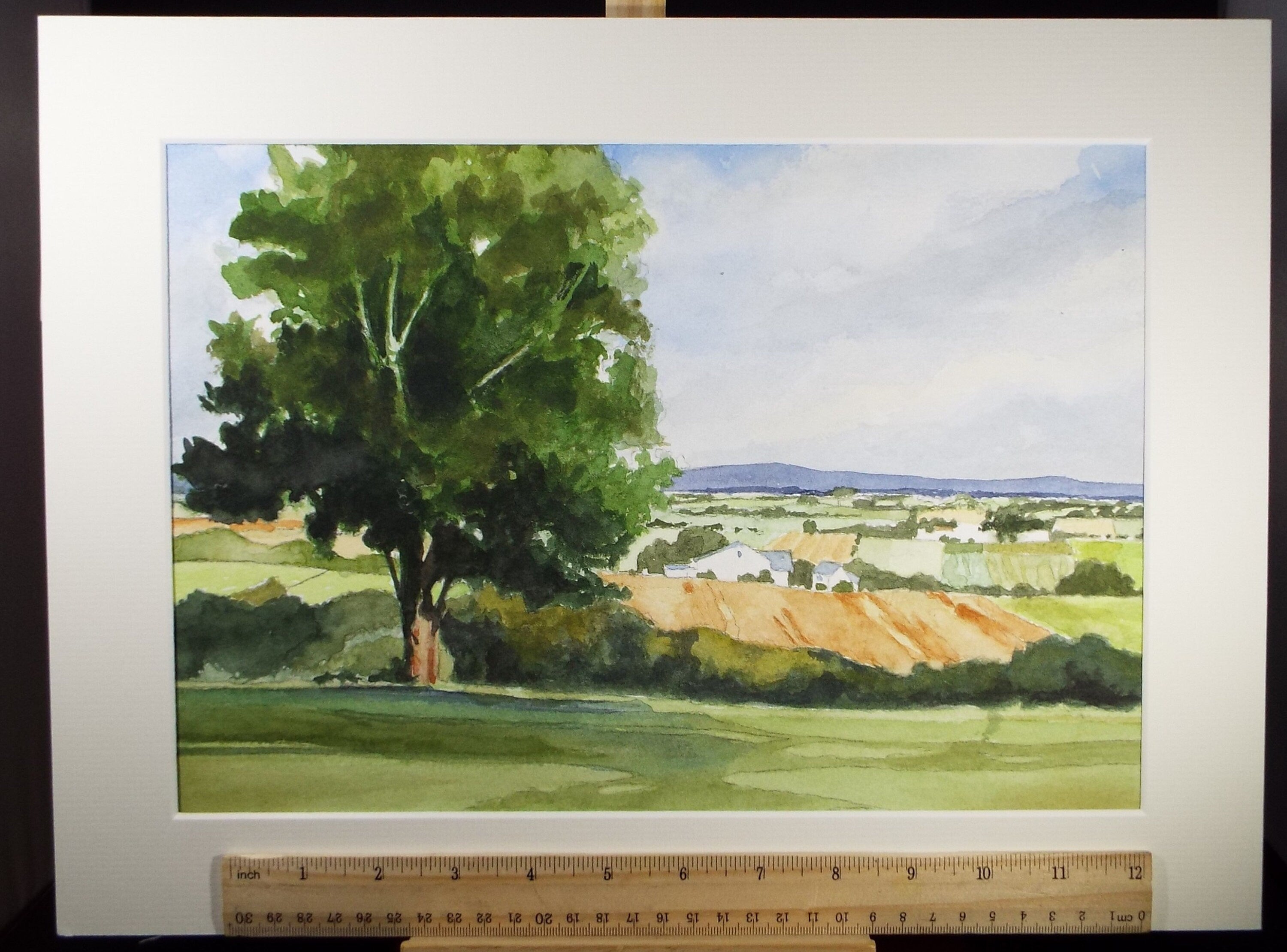 Original Watercolour, 'Blue Mountain Landscape' Mid 20th Century, T.R. Ellingham