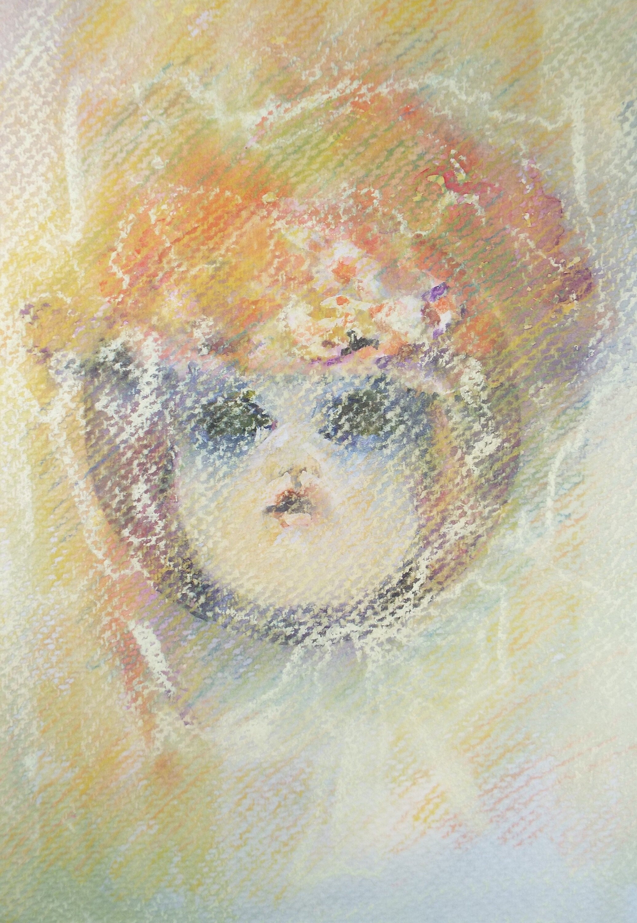 Original Pastel Drawing, 'Study of a dolls Head', c1990s, Karla Buchel (b1933), Dutch School