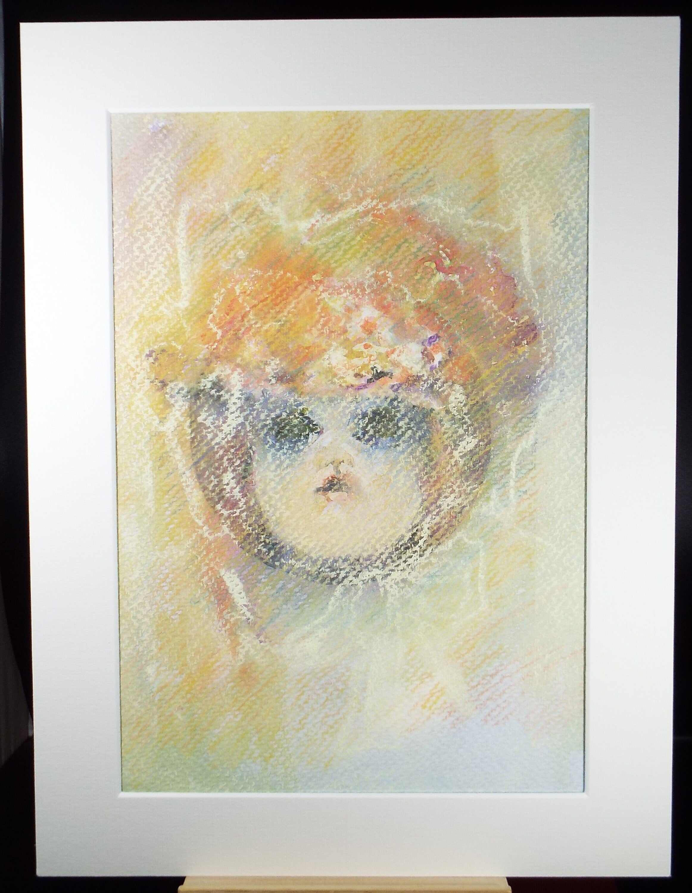 Original Pastel Drawing, 'Study of a dolls Head', c1990s, Karla Buchel (b1933), Dutch School