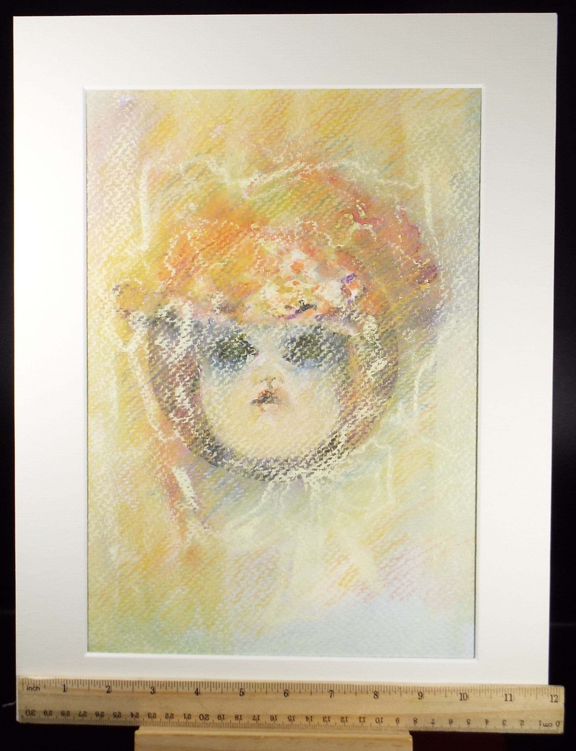 Original Pastel Drawing, 'Study of a dolls Head', c1990s, Karla Buchel (b1933), Dutch School