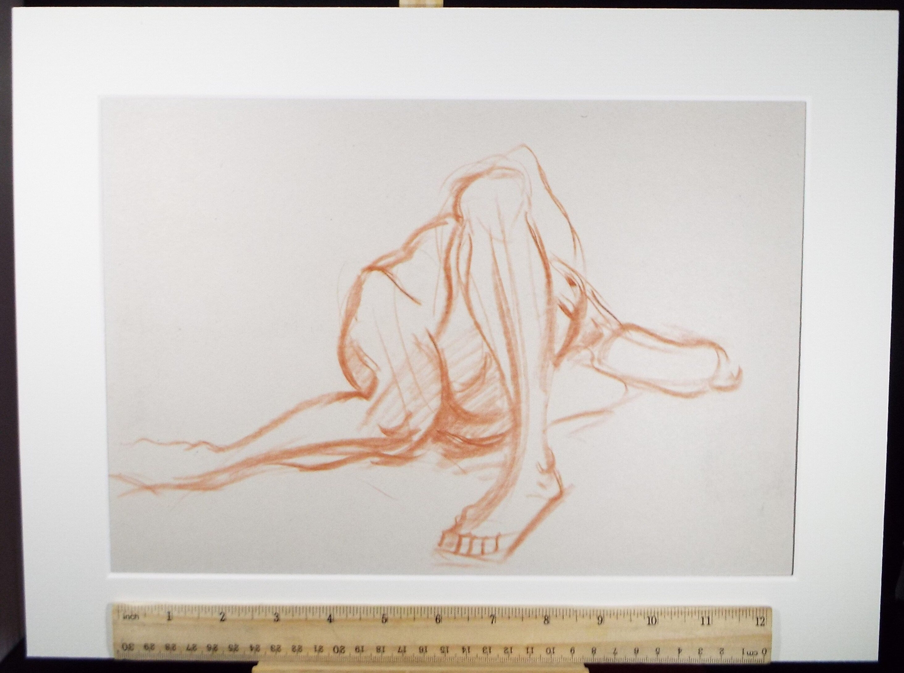 Original Pastel Sketch,'Reclining Figure',Richard Bazley b1962, Circa 1980's