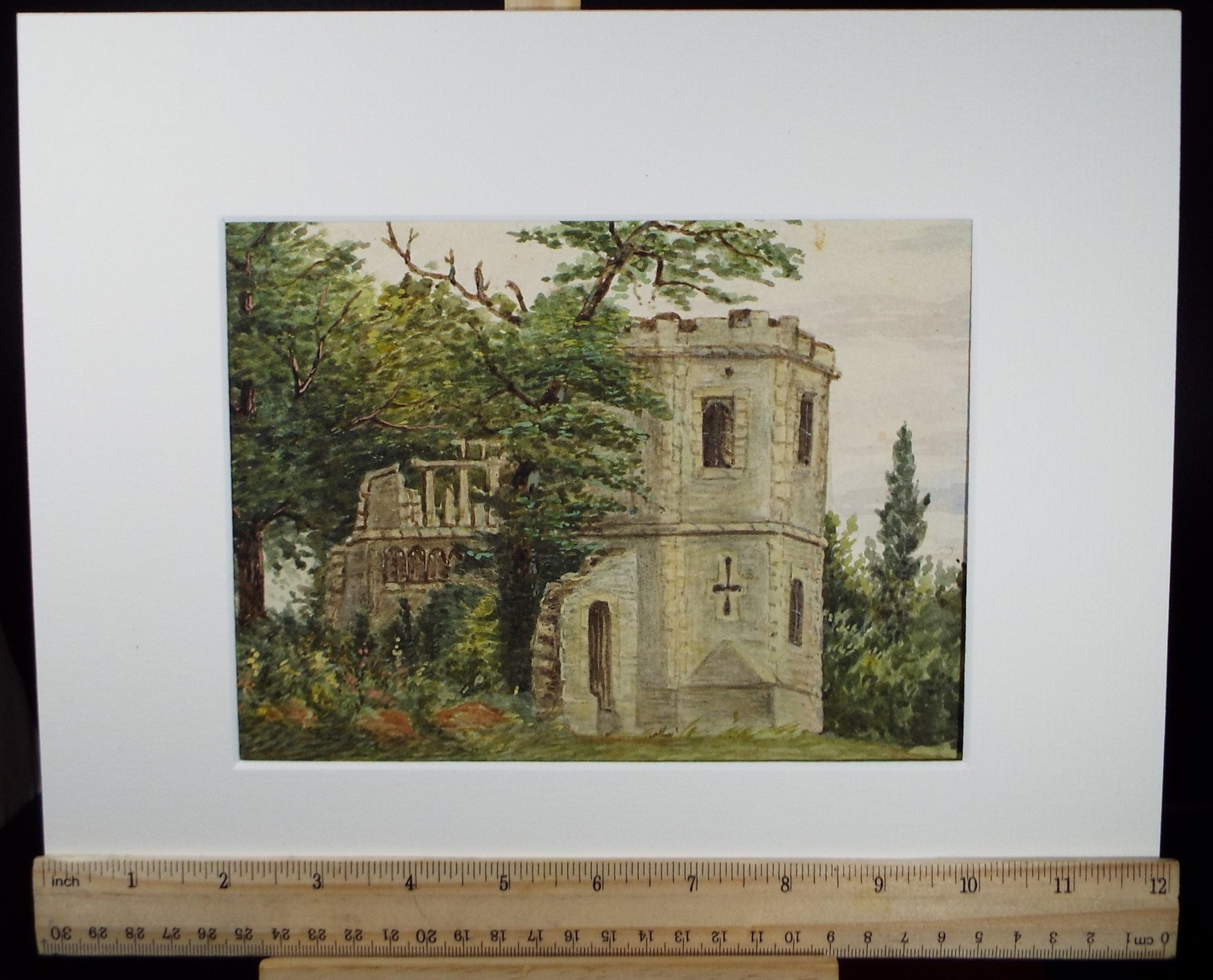 Original Watercolour, ' Castle Folly' late 19th Century, Artist Unknown