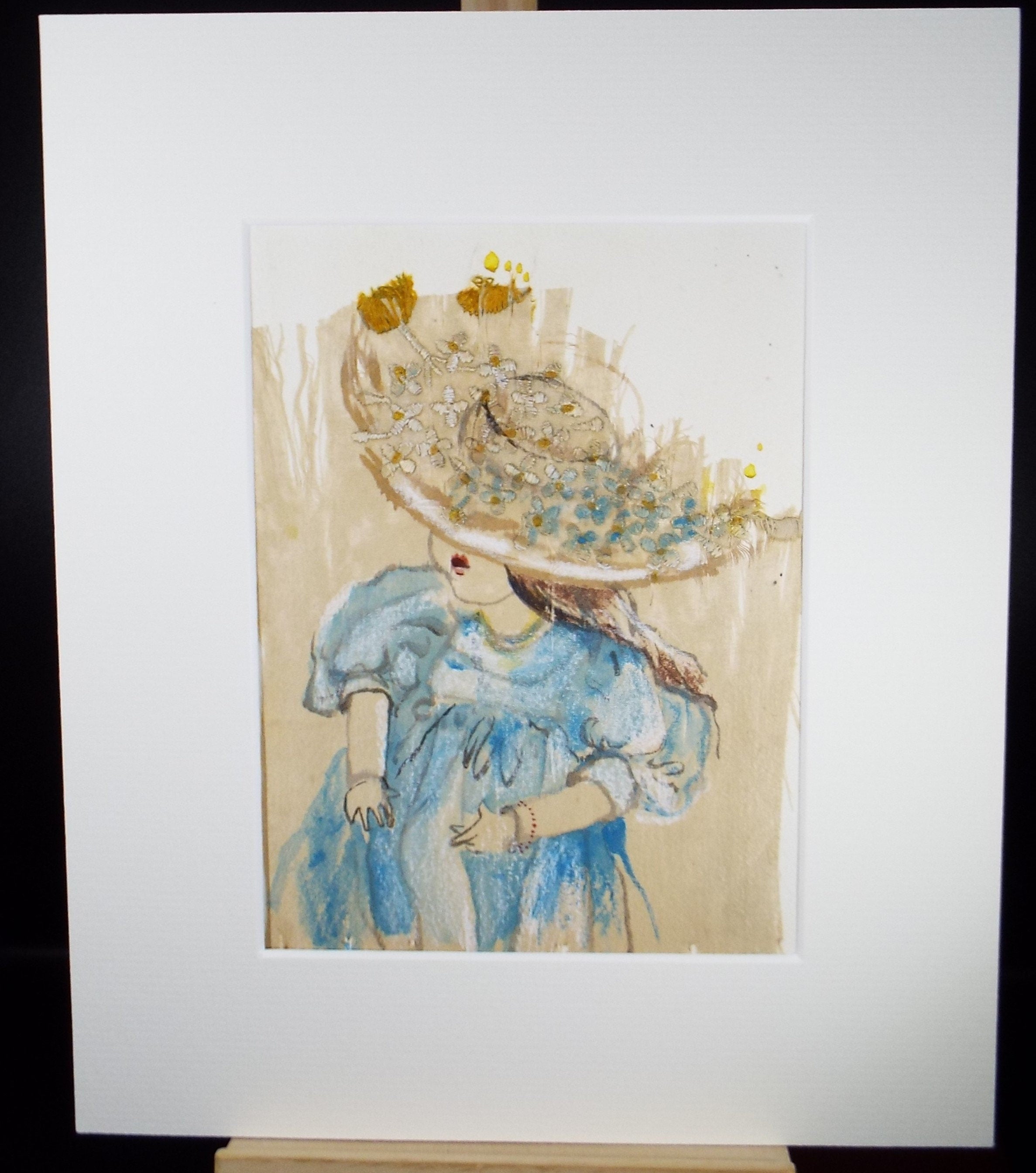 Original Watercolour & Collage, 'A Doll Study', c1990s, Karla Buchel (b1933), Dutch School