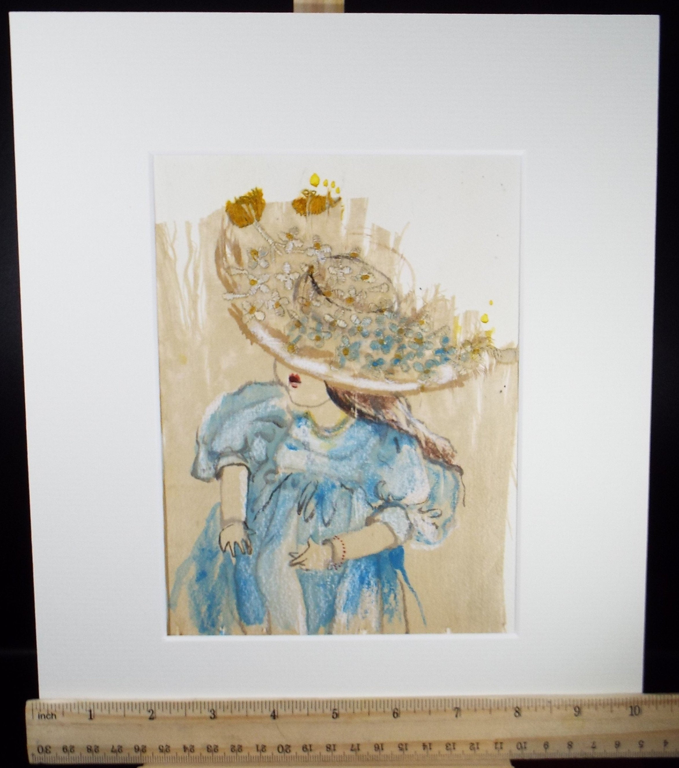 Original Watercolour & Collage, 'A Doll Study', c1990s, Karla Buchel (b1933), Dutch School