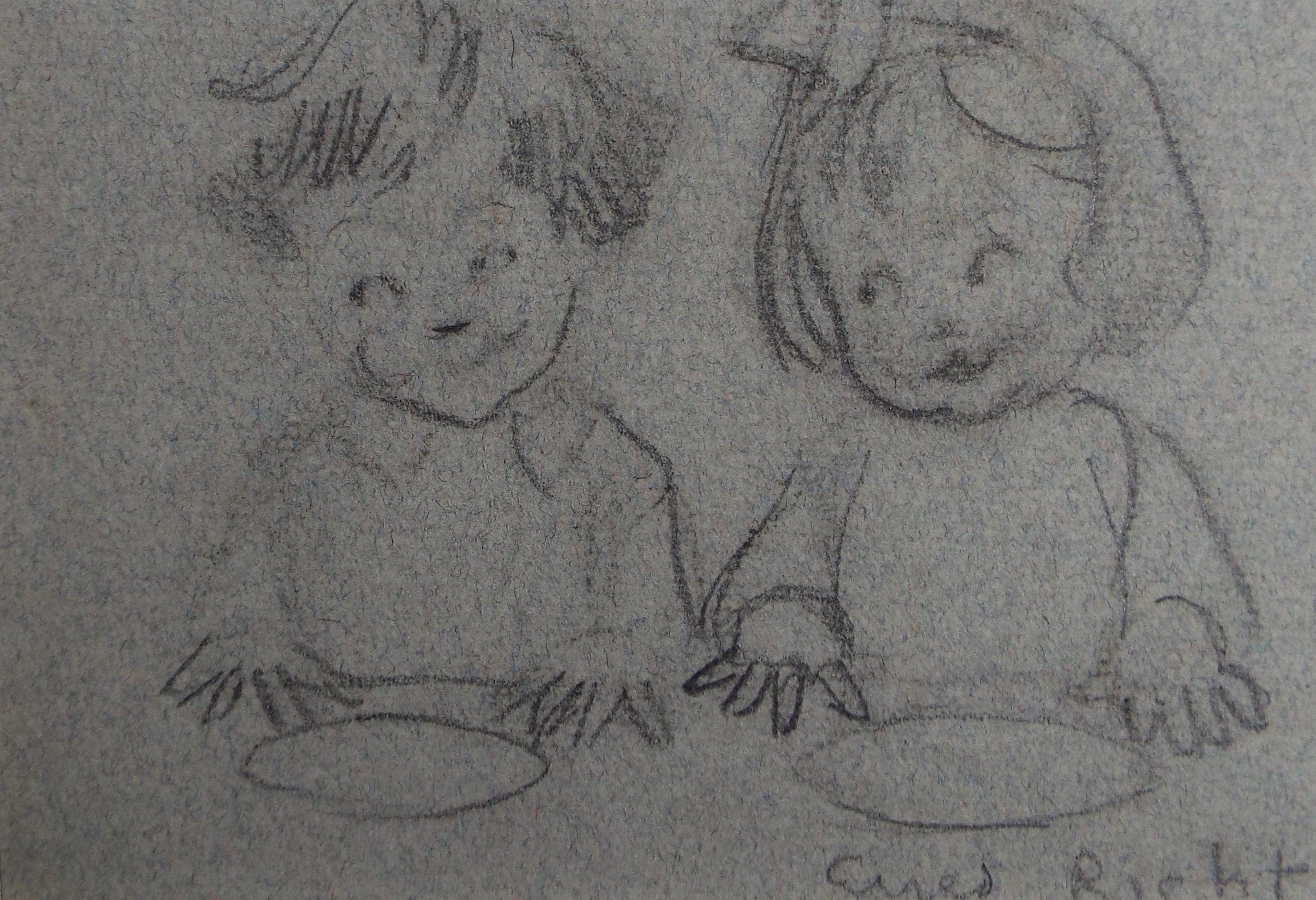 Original Pencil Drawing, 'Eyes right', Susan Beatrice Pearce (1878-1980), Circa 1910