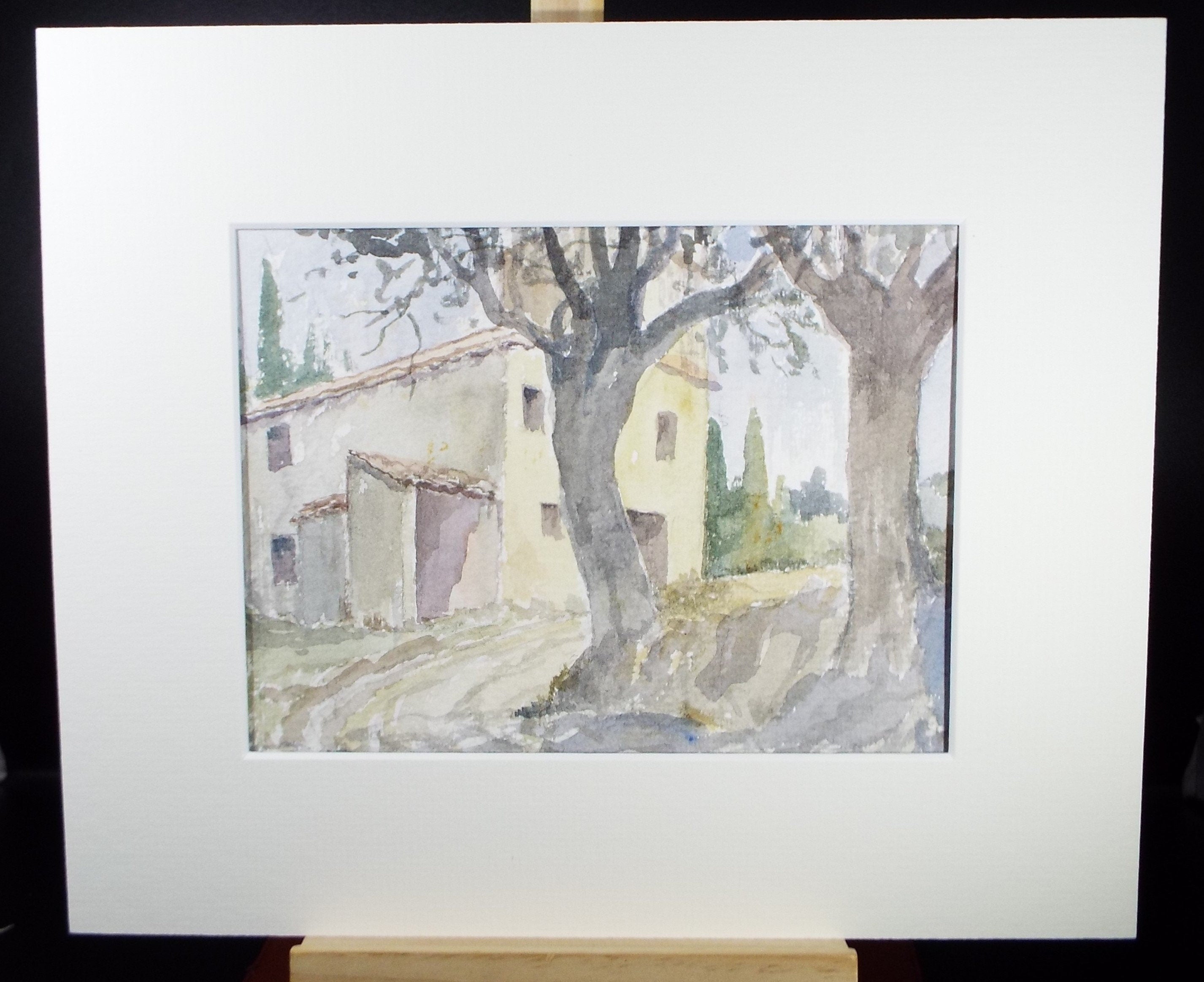 Original Watercolour drawing, 'Village House with Trees', Muriel Archer (1911-2011)
