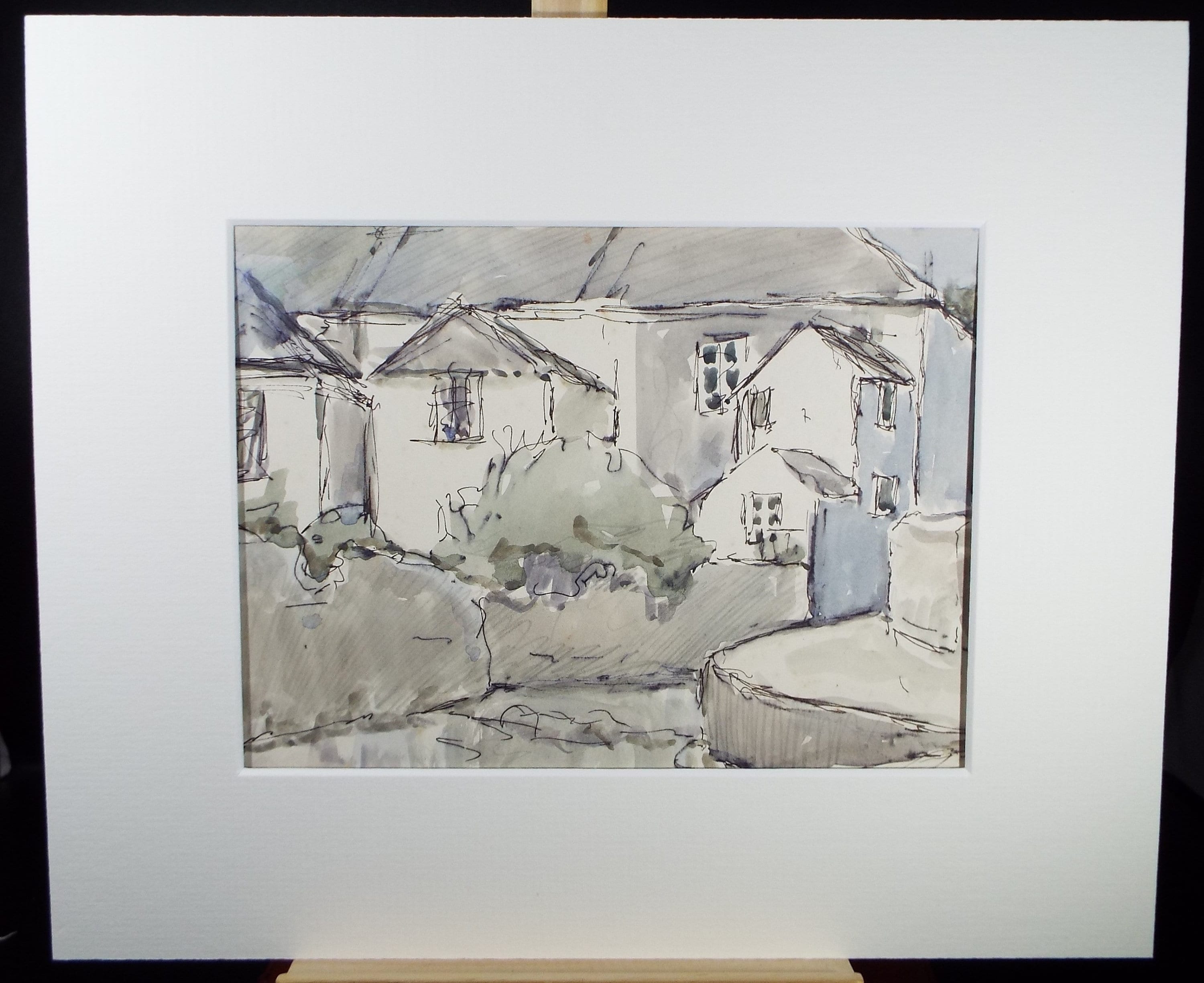 Original Watercolour drawing, 'Terraced Houses', Muriel Archer (1911-2011)