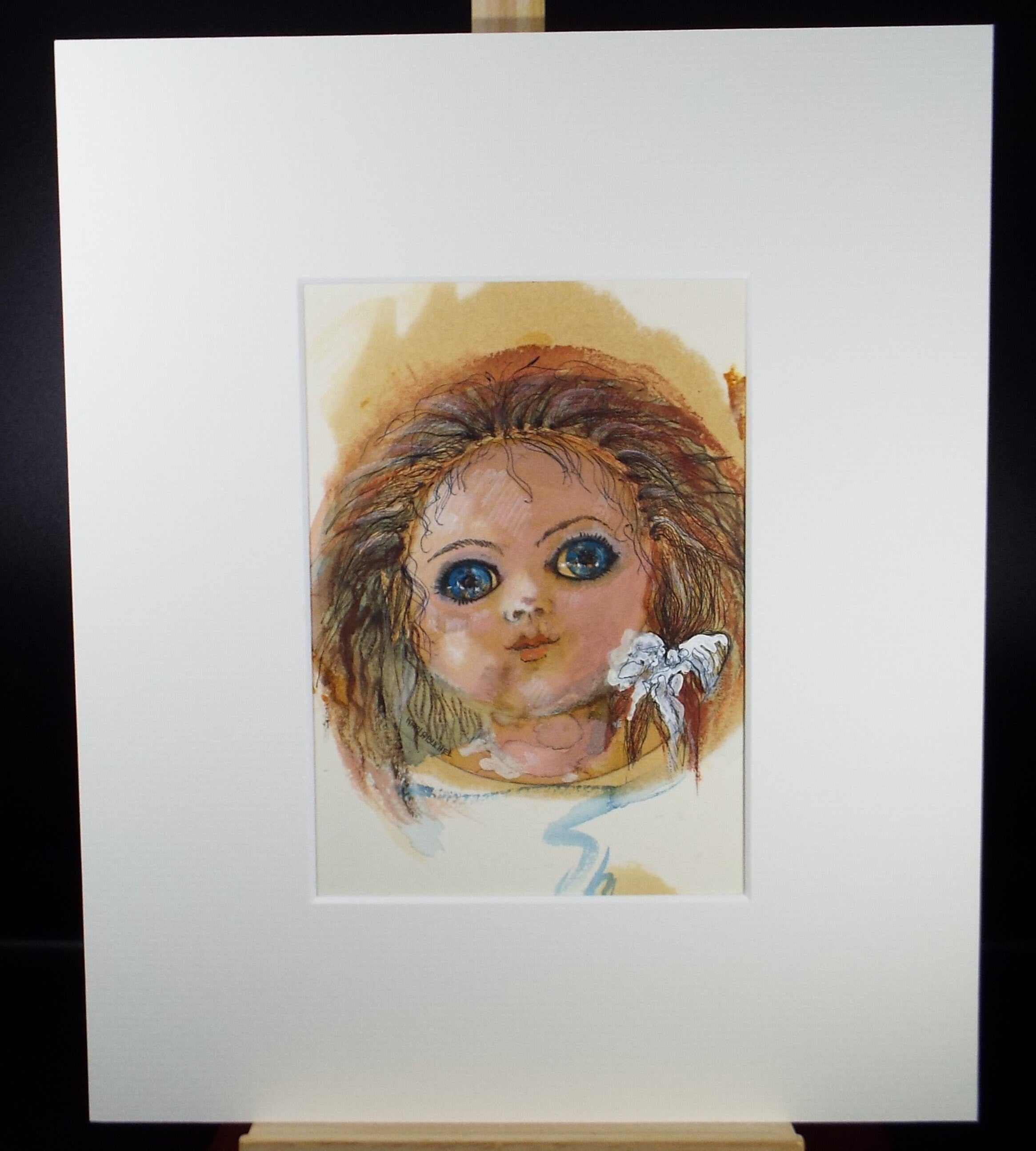 Original Watercolour, 'Study of a dolls Head', c1990s, Karla Buchel (b1933), Dutch School