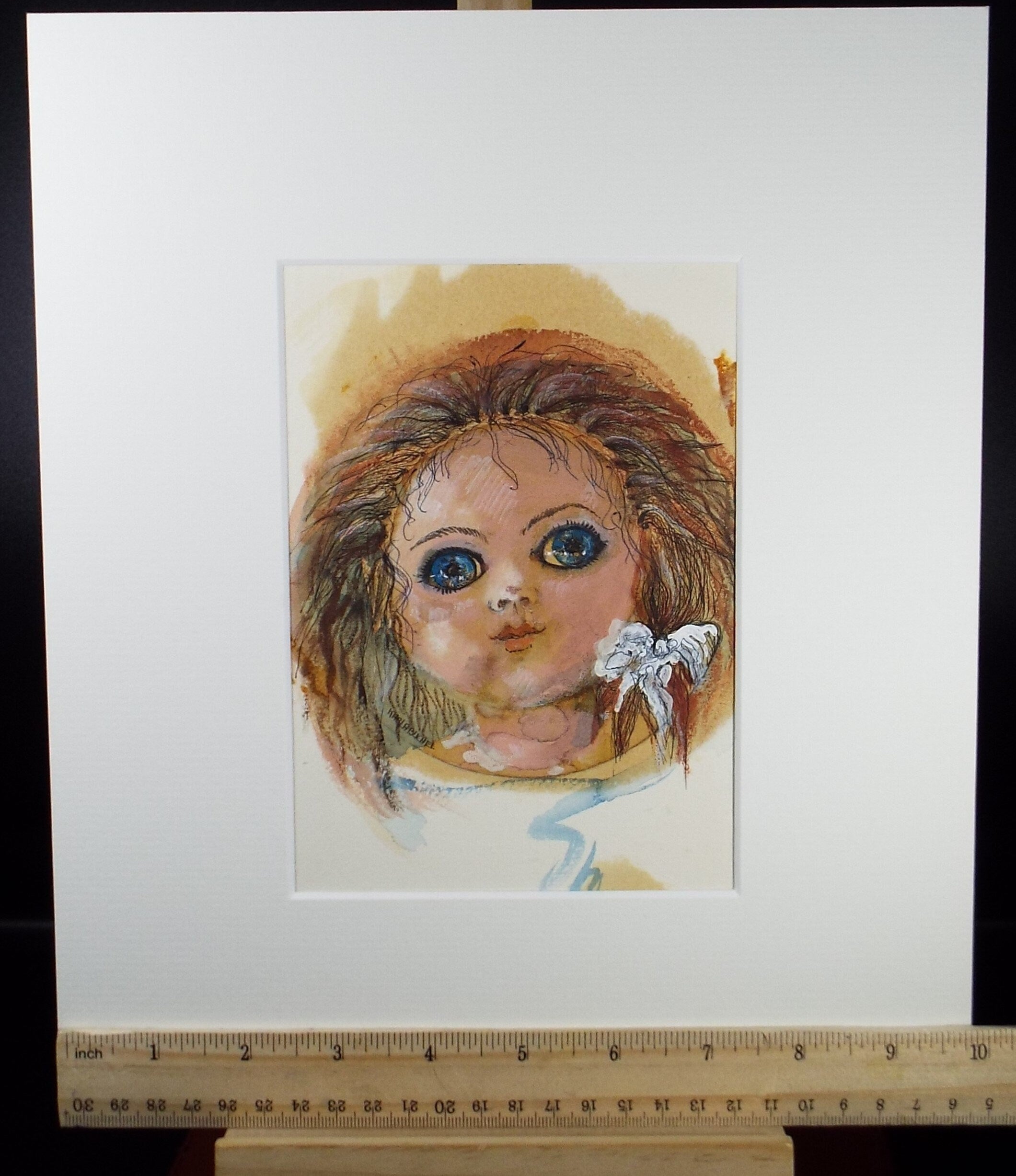 Original Watercolour, 'Study of a dolls Head', c1990s, Karla Buchel (b1933), Dutch School